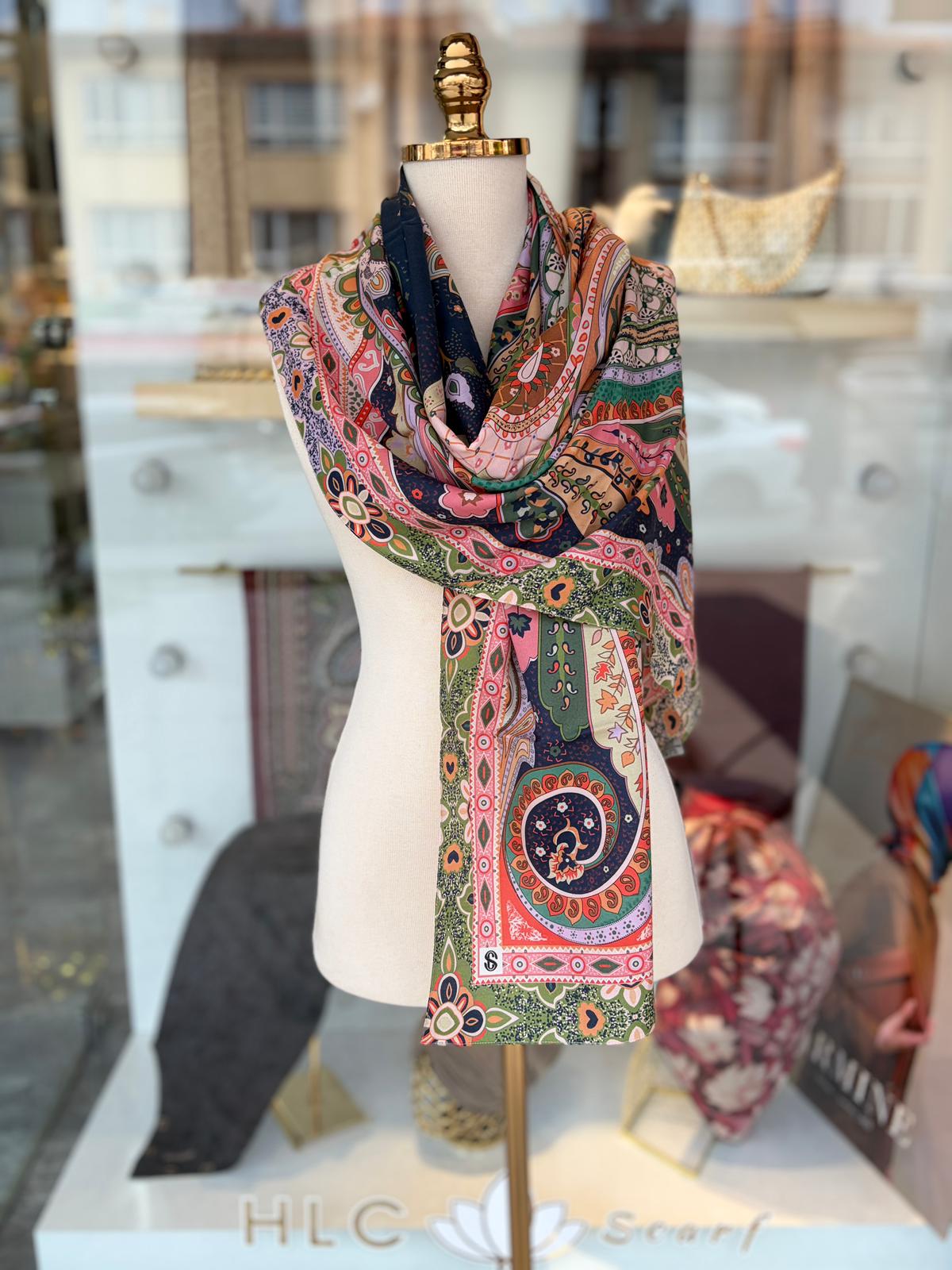 FREYA %50 İPEK %50 PAMUK ŞAL - BLUE