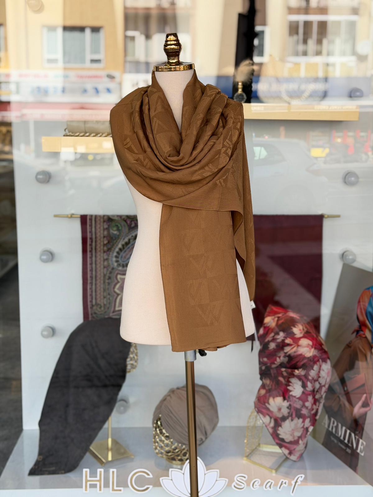 Paris Collettion W Desen Pamuk Lyocell Şal - TABA