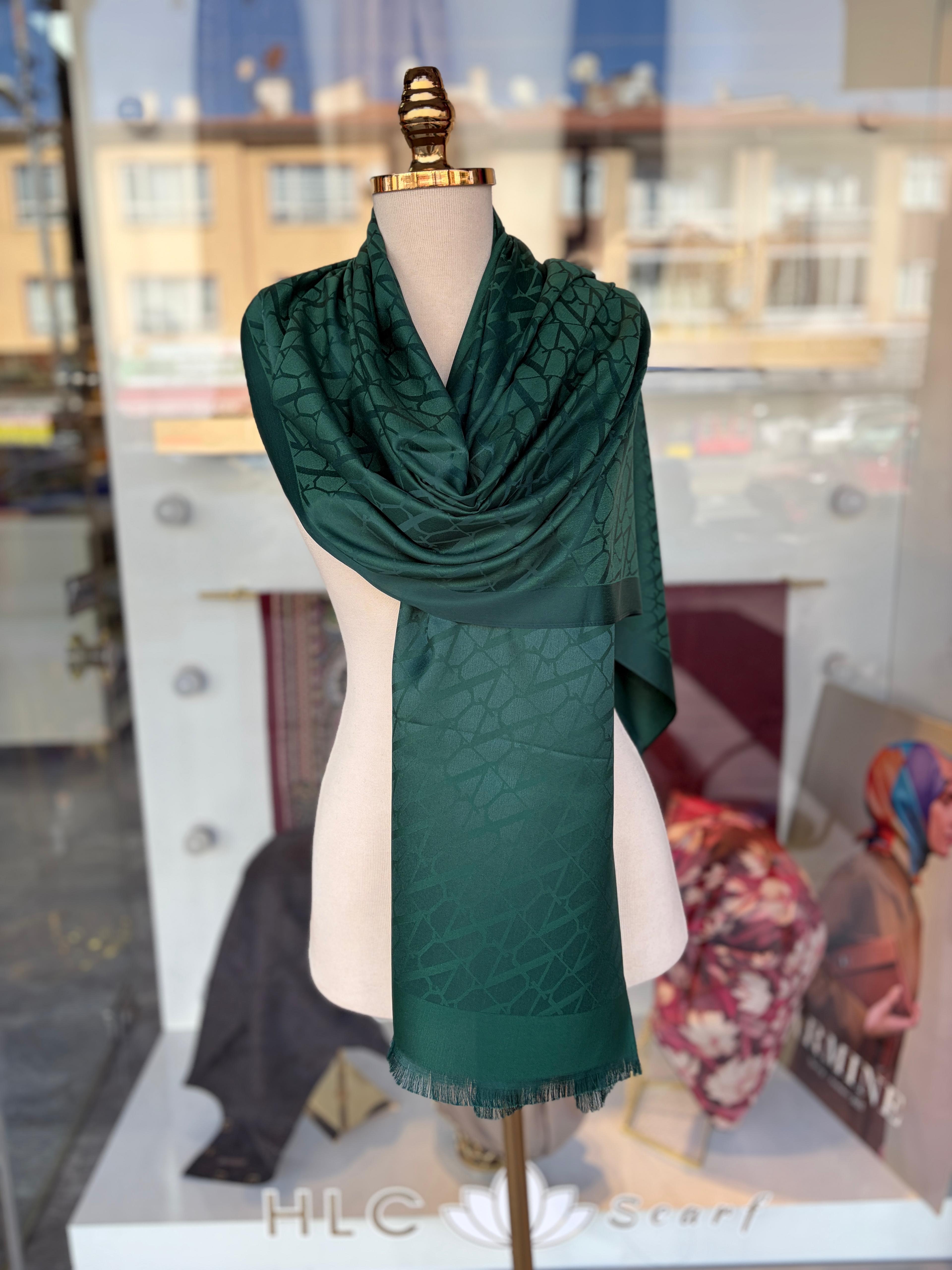 PAMUK İPEK ŞAL - ZÜMRÜT YEŞİLİ