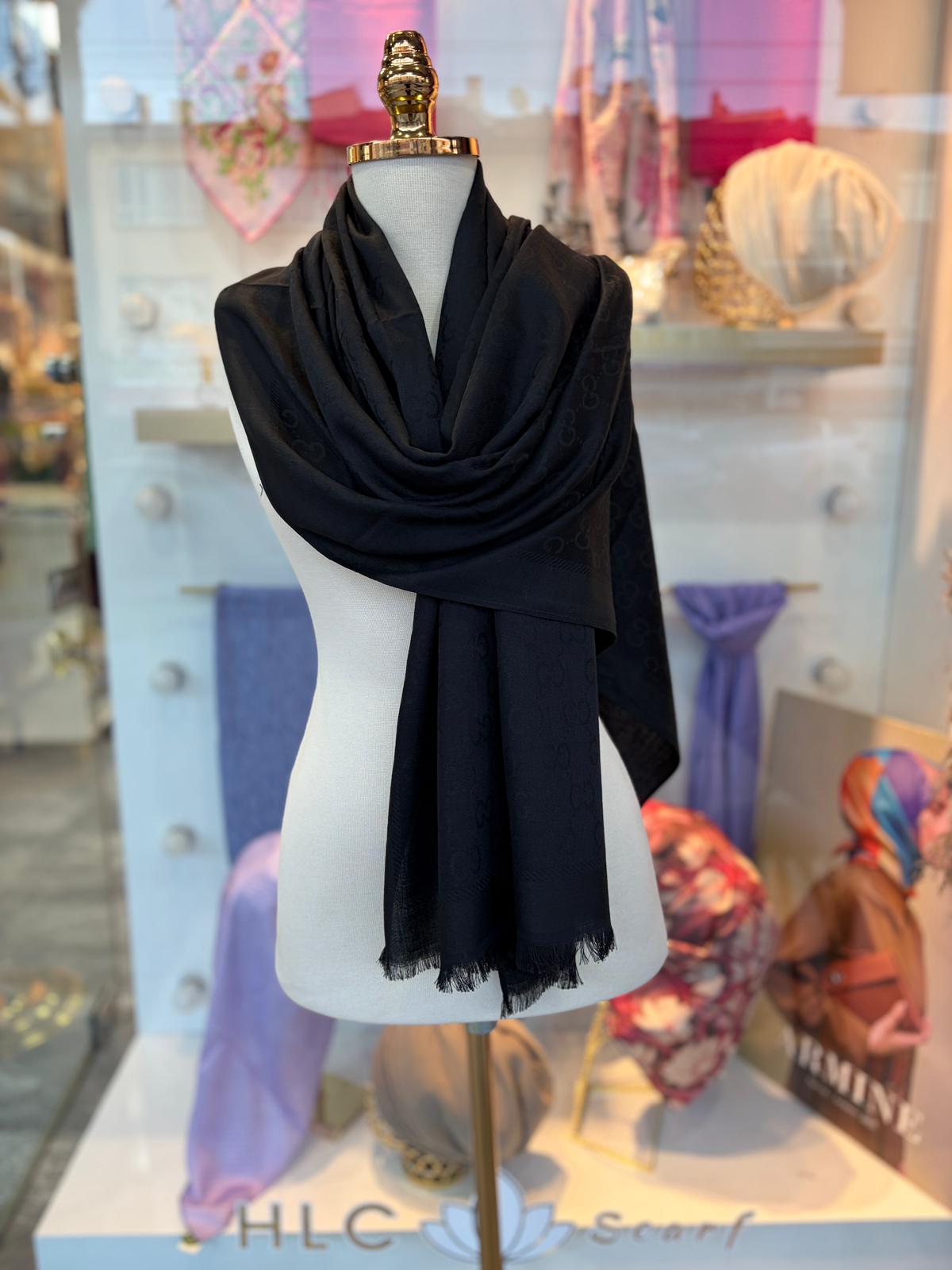 YÜN PAMUK ŞAL - SİYAH