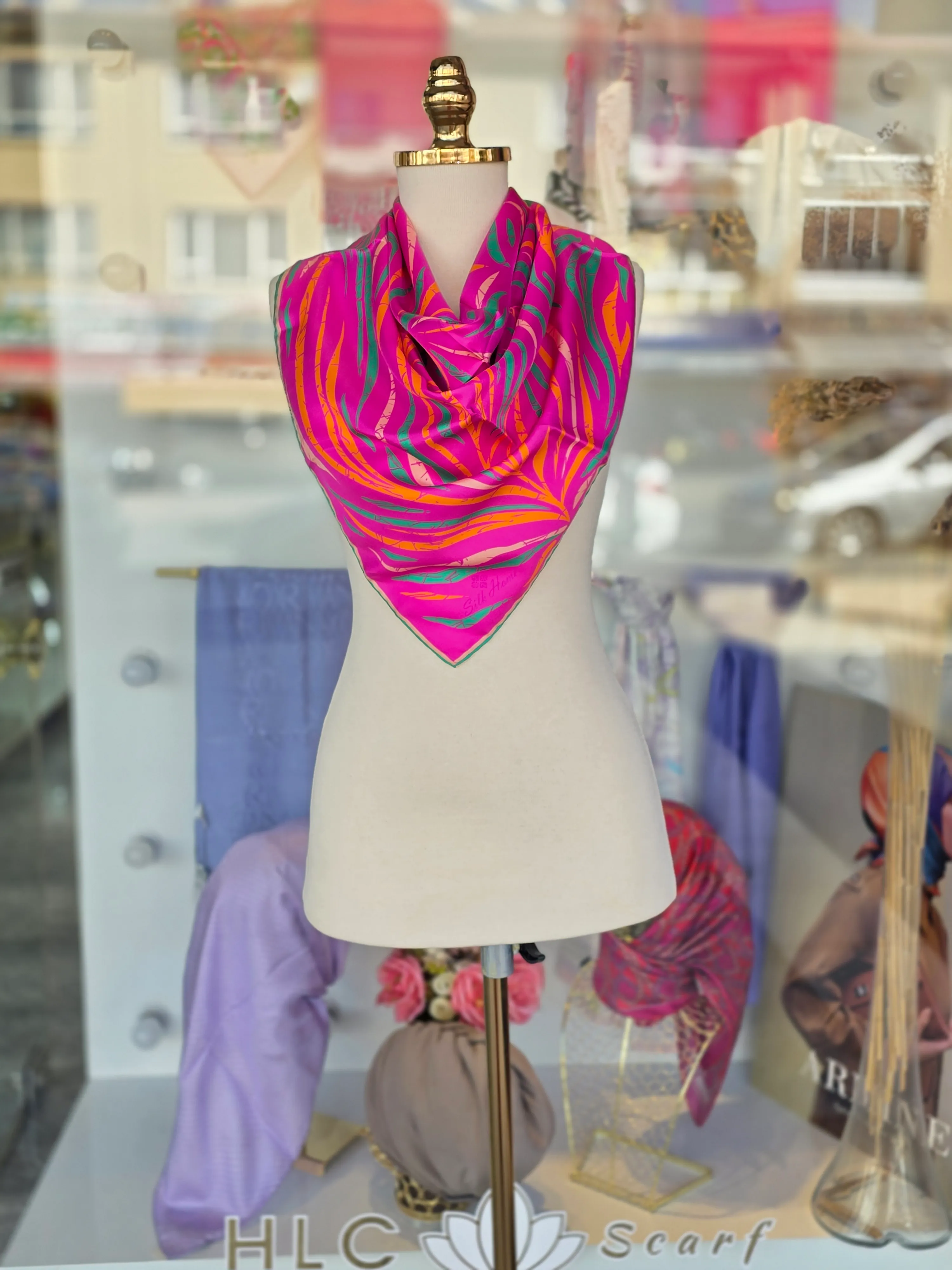 %100 TWİLL İPEK EŞARP - PEMBE