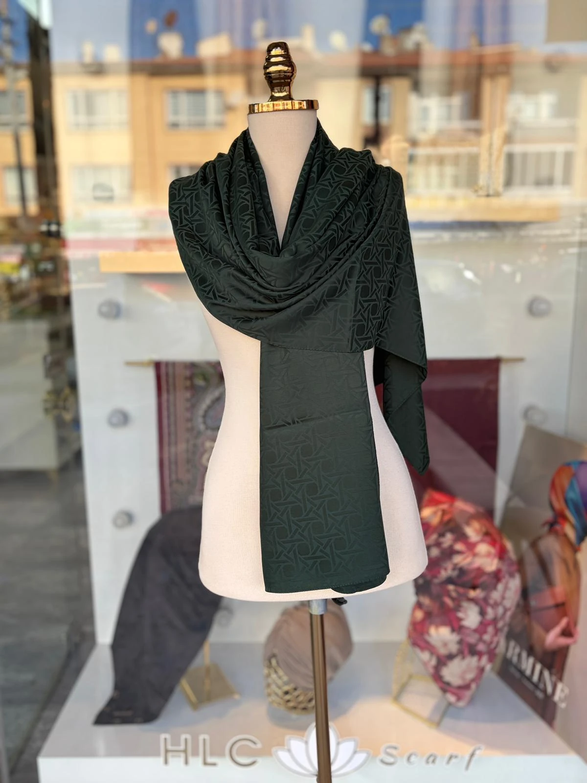 Deluxe %60 Viskon %40 Polyester Şal - KOYU YEŞİL