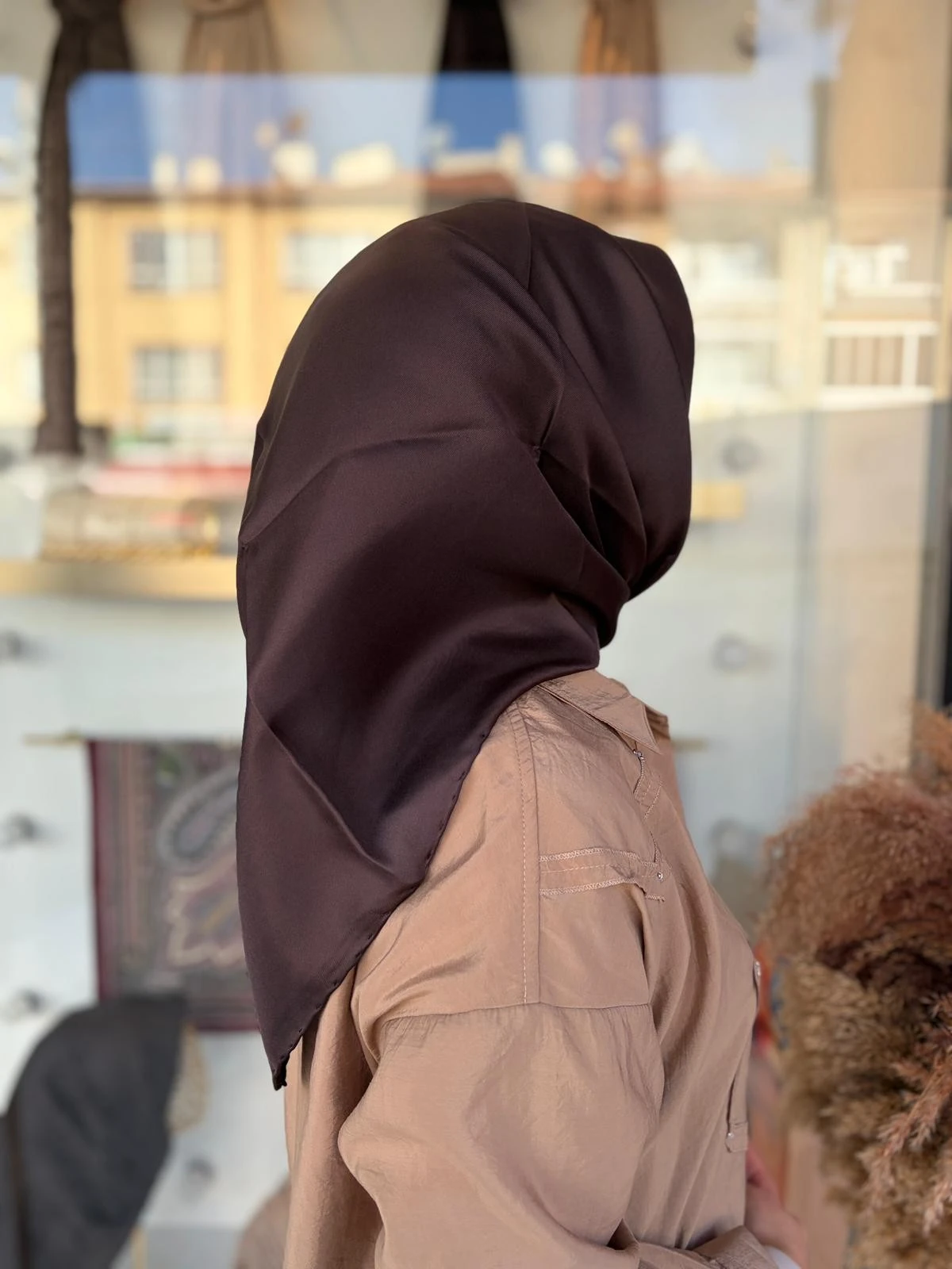 Düz Renk %100 Twill İpek Eşarp 