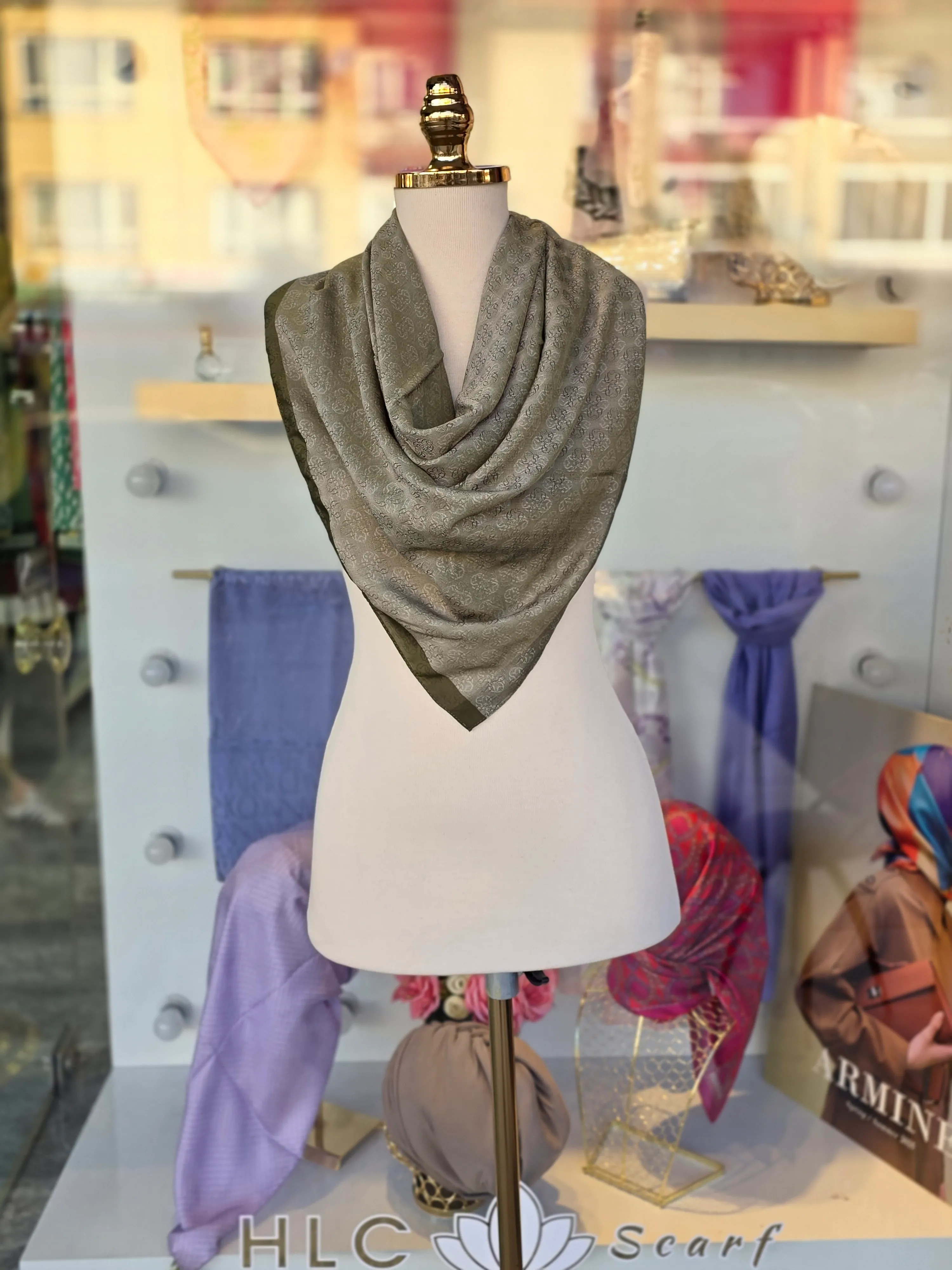 MONOGRAM JAKAR EŞARP - HAKİ