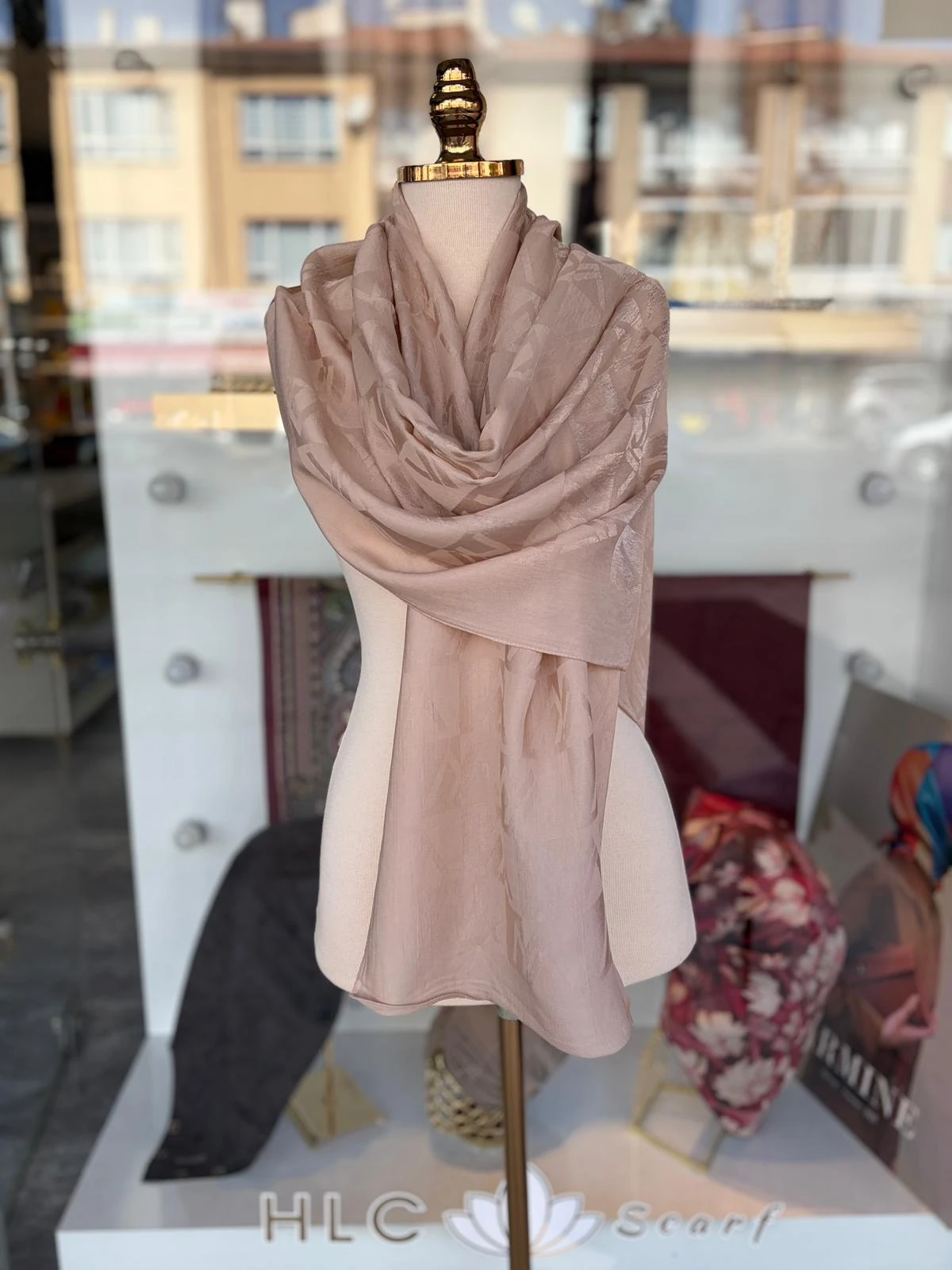 Paris Collettion W Desen Pamuk Lyocell Şal - BEJ