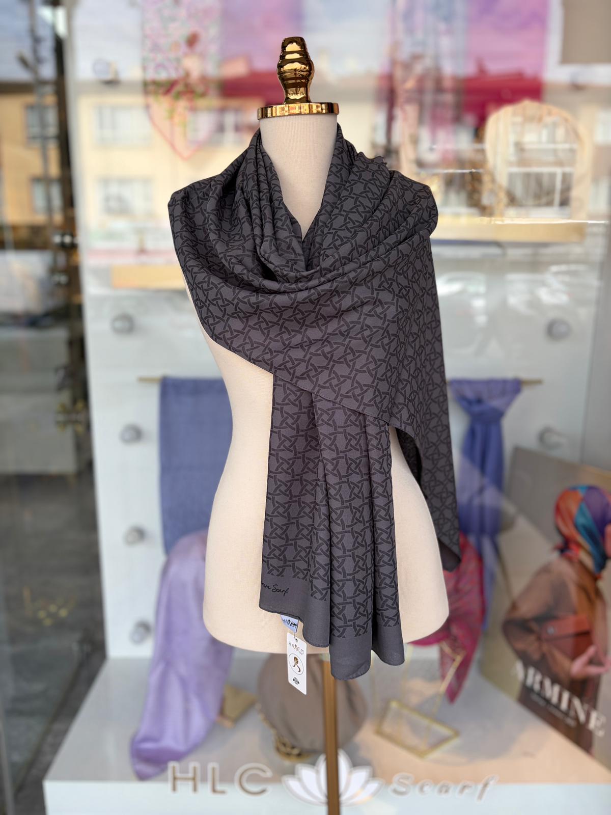 Valery Pamuk Polyester Şal - ANTRASİT