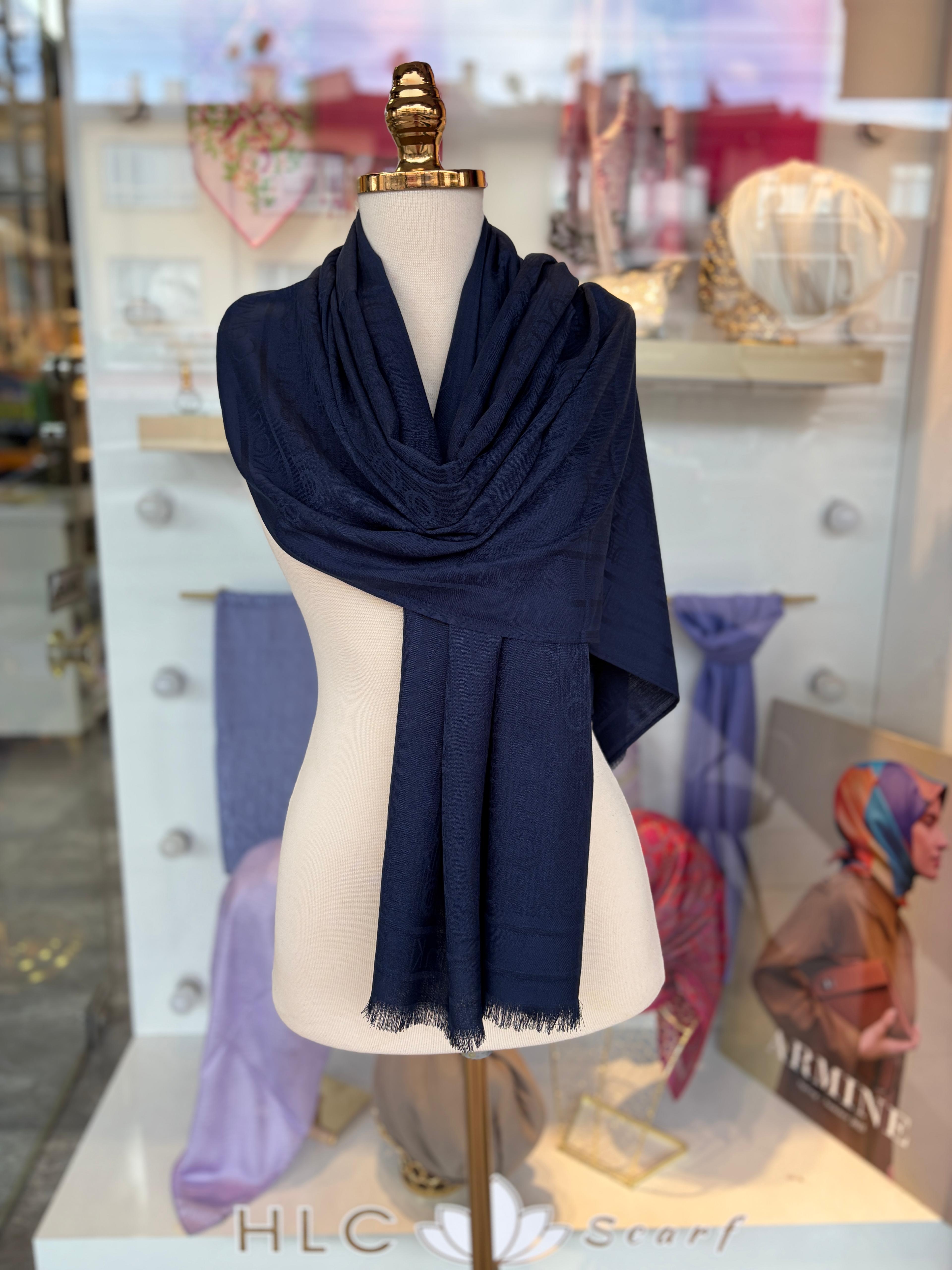 KAŞMİR İPEK ŞAL - LACİVERT