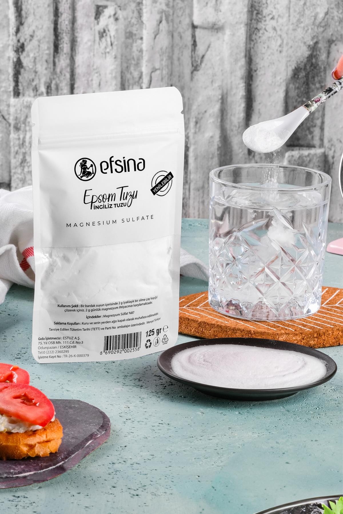 Efsina Epsom Tuzu YENİLEBİLİR (İngiliz Tuzu) 125 g