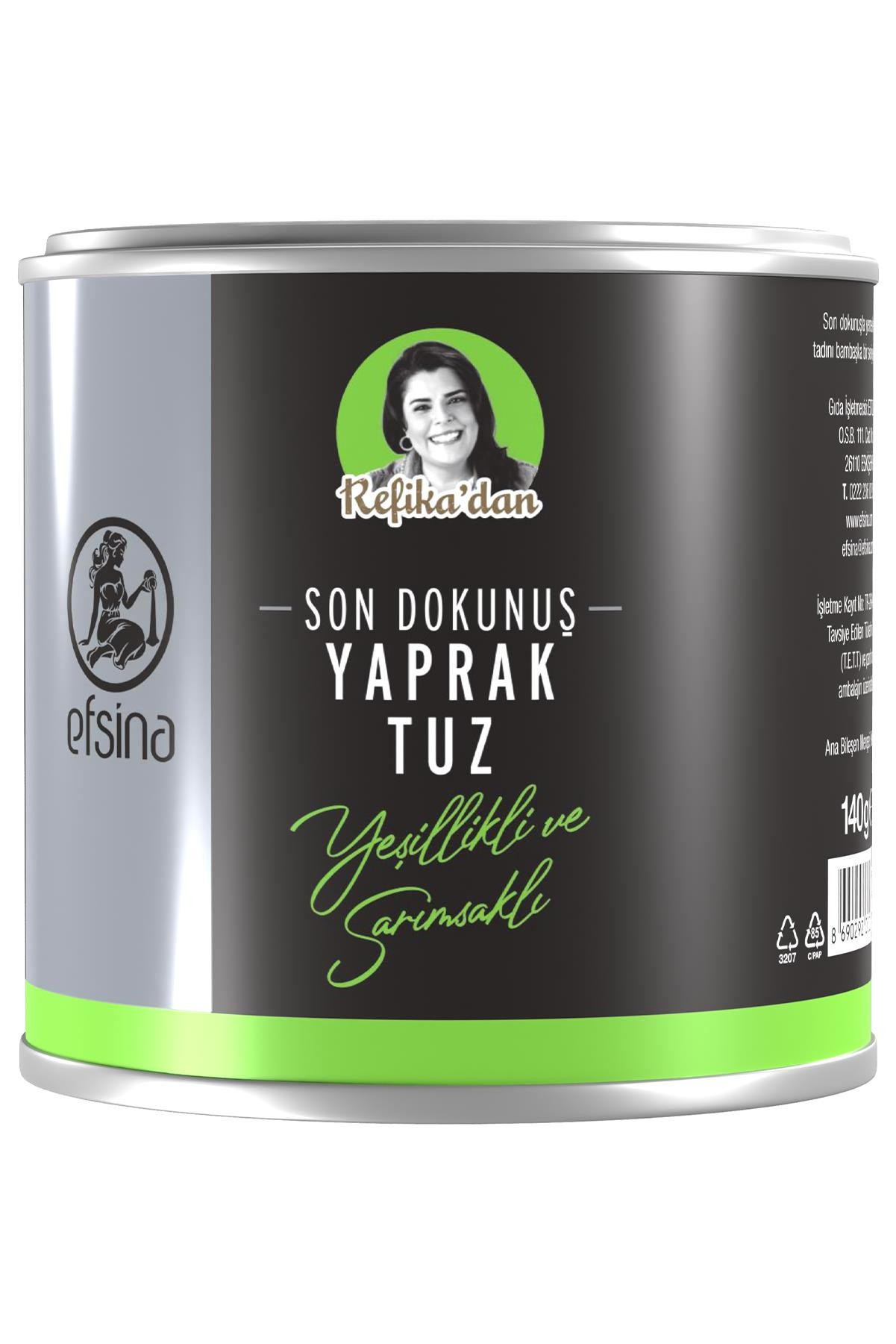 140 GR SARIMSAK VE YEŞİLLİKLİ YAPRAK TUZ REFİKA'DAN
