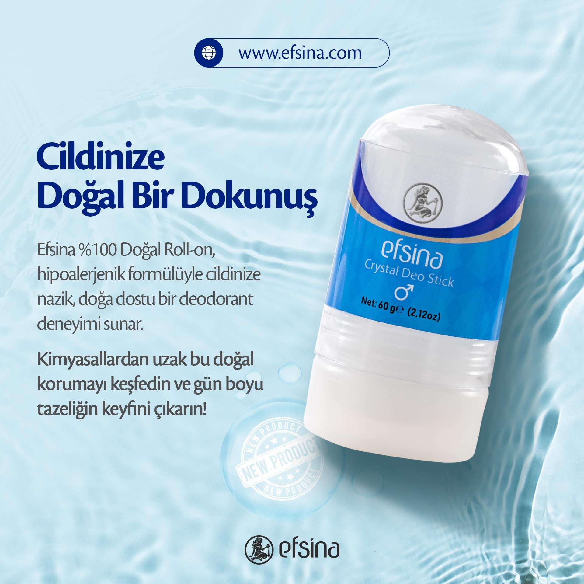 Efsina %100 Doğal RollOn Men 60 g 