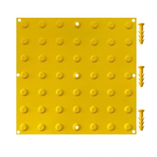 40x40 cm Sarı Termoplastik Poliüretan (TPU) Uyarıcı Yüzey (Premium) + 9 Adet Kama Vida