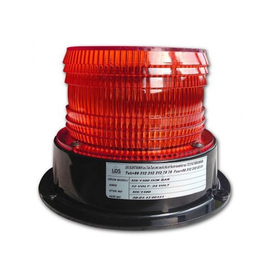 Silindirik İkaz Lambası Orta Boy 6 Adet Power Ledli (Kırmızı)