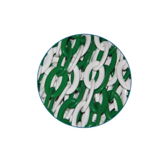 Plastik Zincir 6mm x 25 metre Yeşil Beyaz