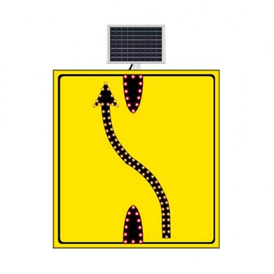 Güneş Enerjili Şerit Aktarımı Sağ Yoldan Sol Yola Sarı Zemin
