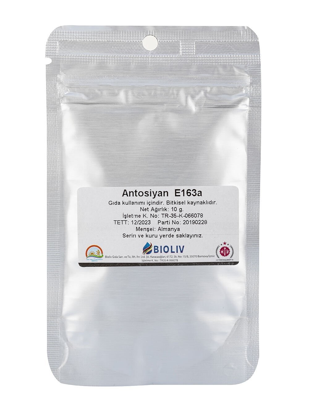 Antosiyan - Kırmızı Üzüm Kabuğu Renk Maddesi - 10 g.