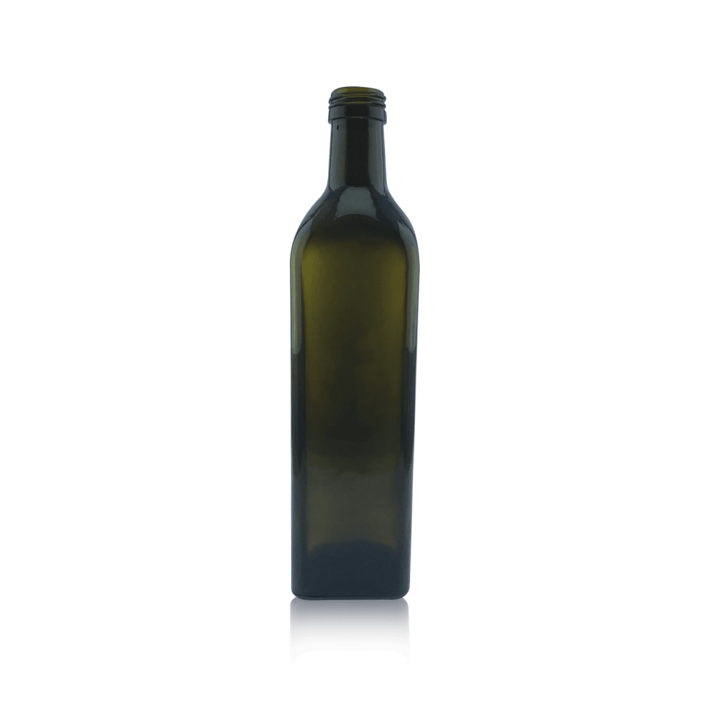 Zeytinyağı Şişesi - Yeşil Dörtköşe - 750 ml