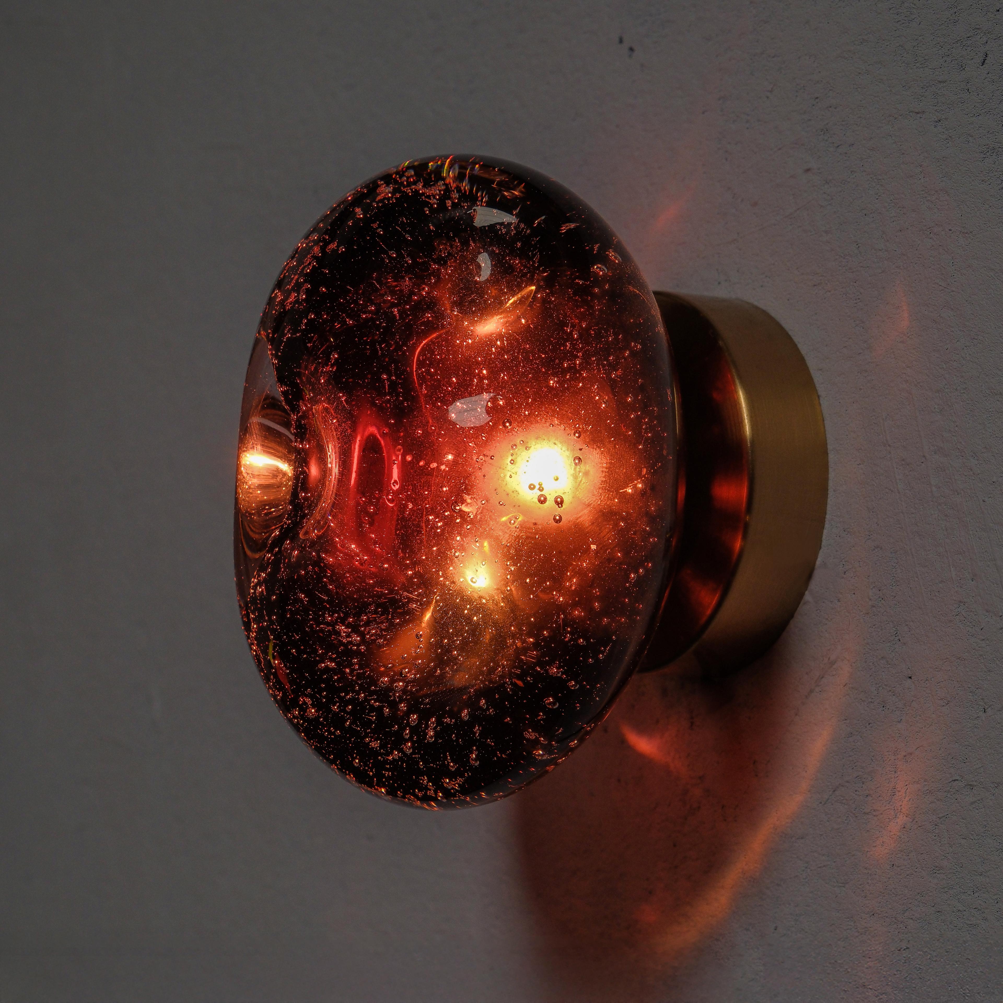Fayra Red Glass Amorphous Wall Sconce