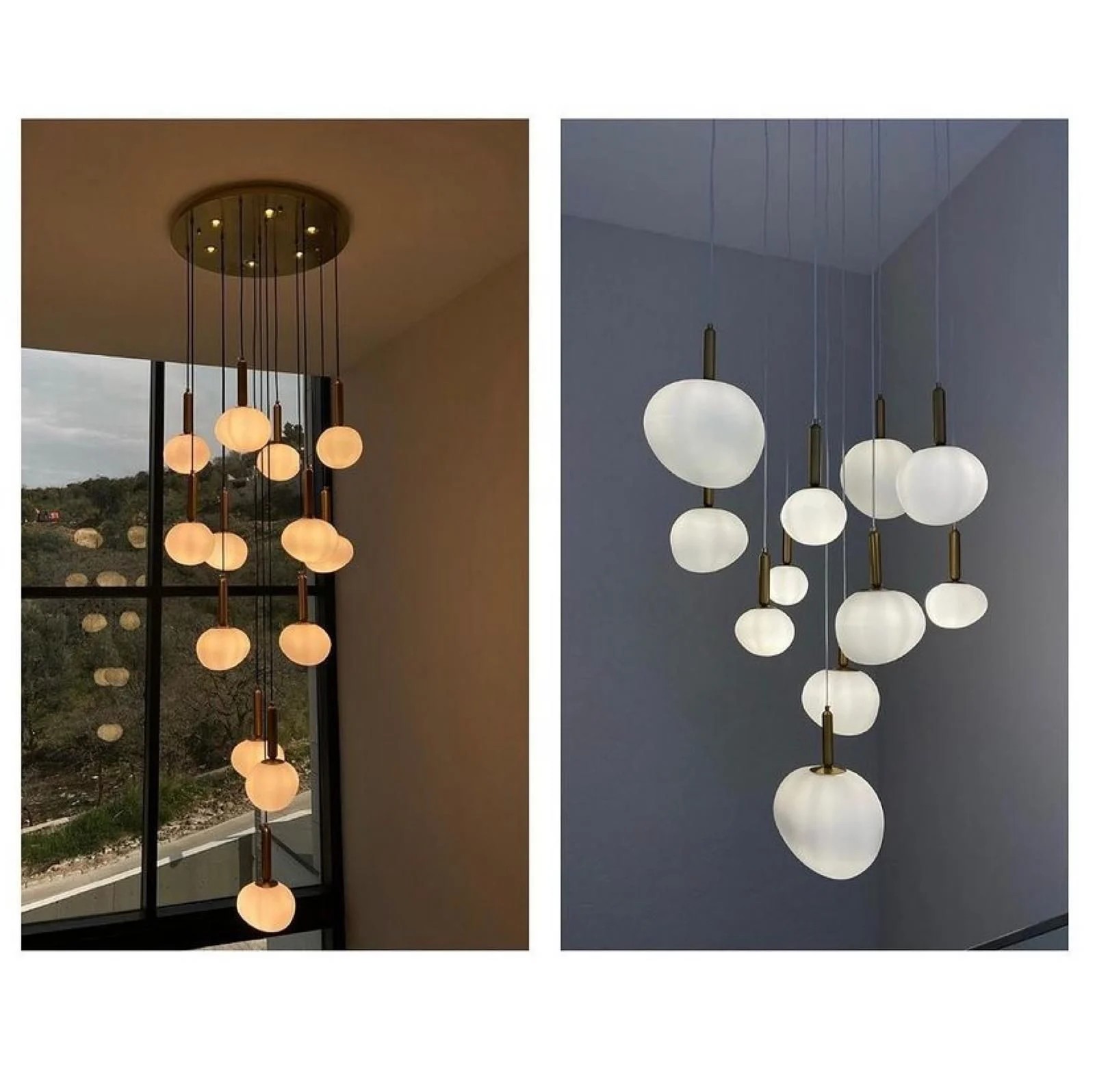 Amorf Salon Yuvarlak Sarkıt Avize