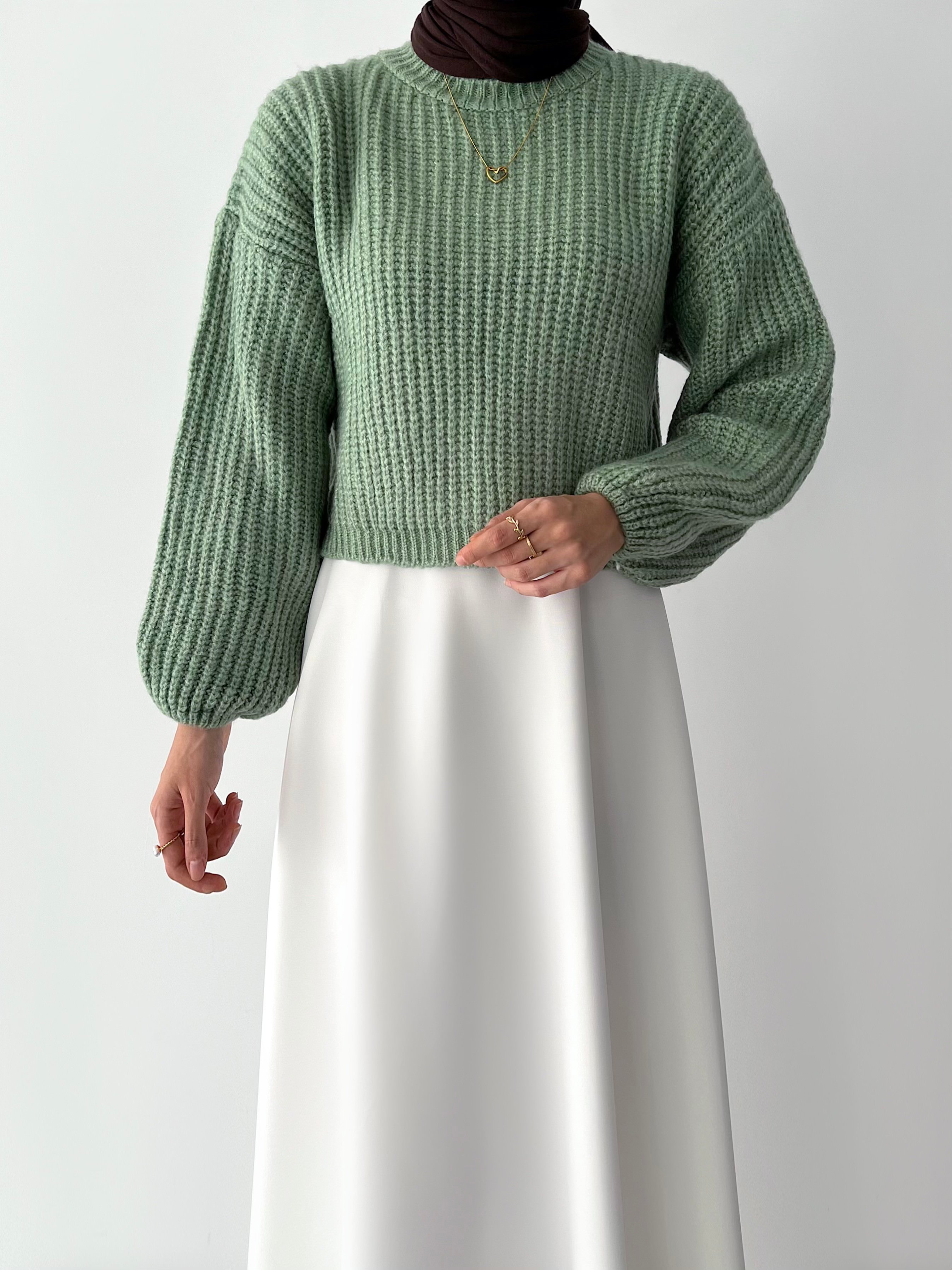 TRİKO CROP KAZAK - Yeşil