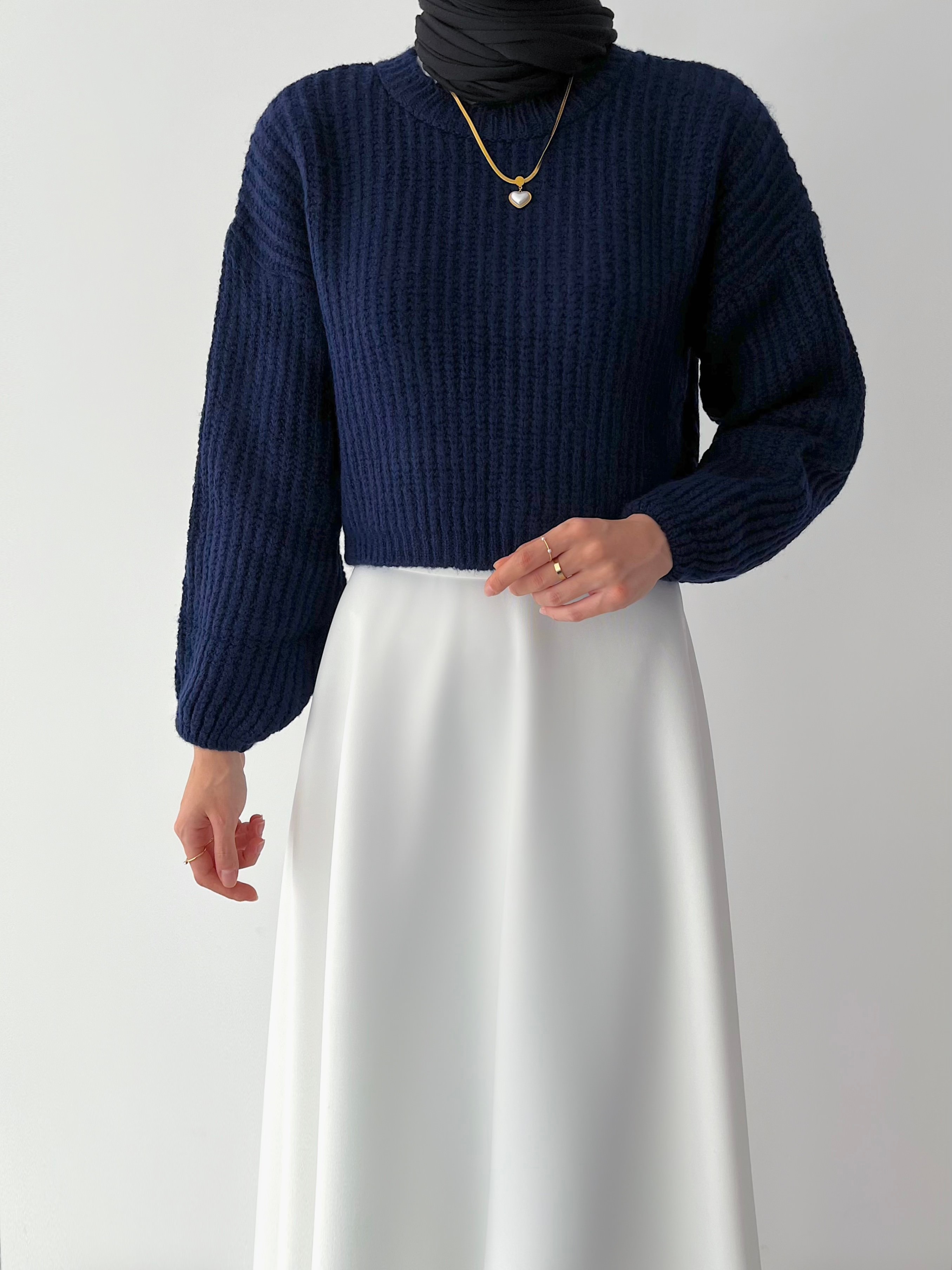 TRİKO CROP KAZAK - Lacivert