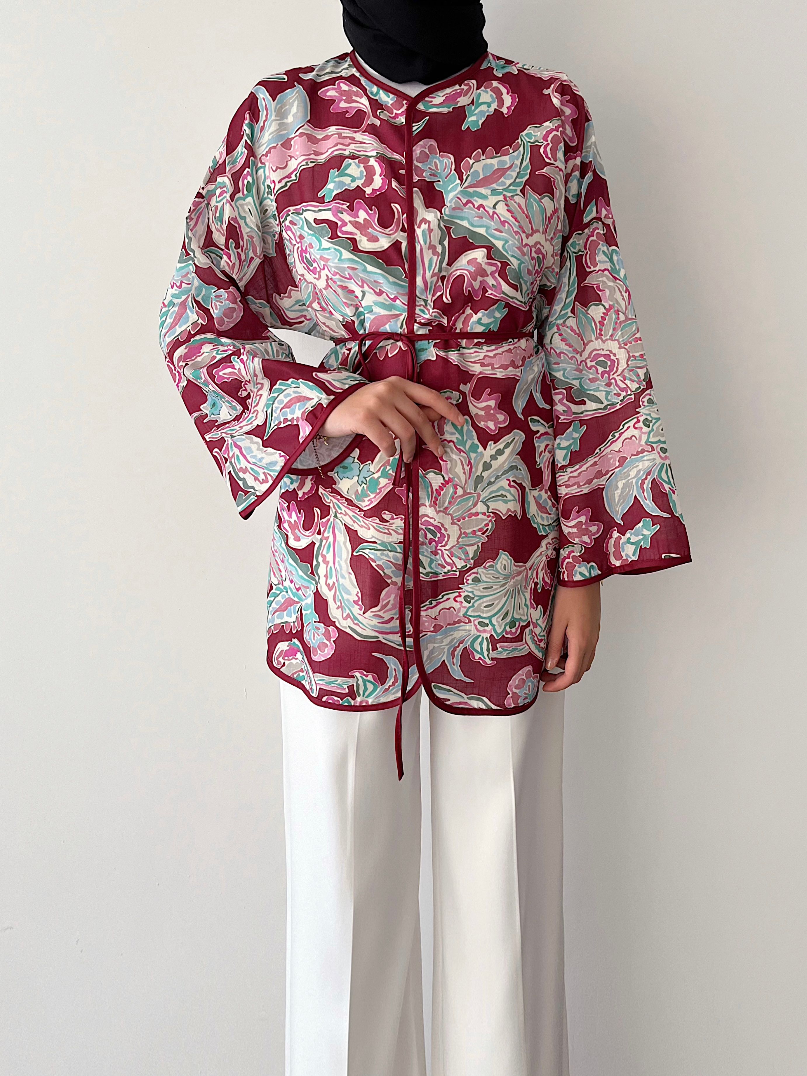 LORENA KİMONO CEKET - BORDO