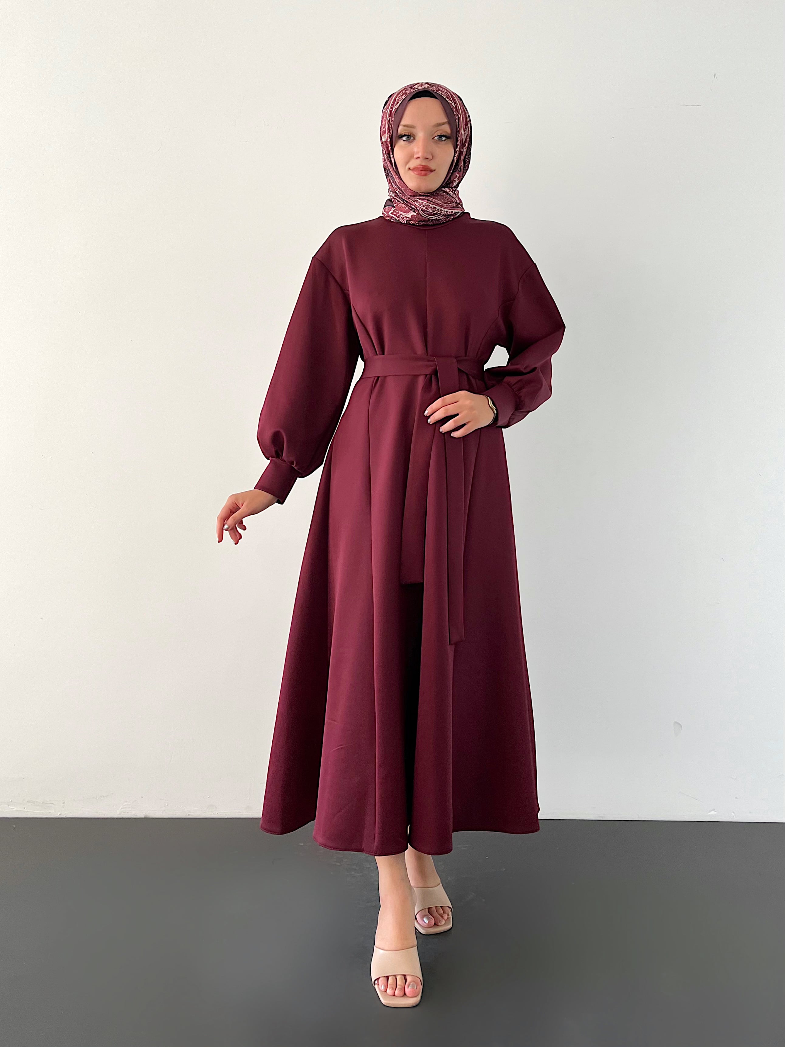 RAYNE SCUBA ELBİSE - BORDO