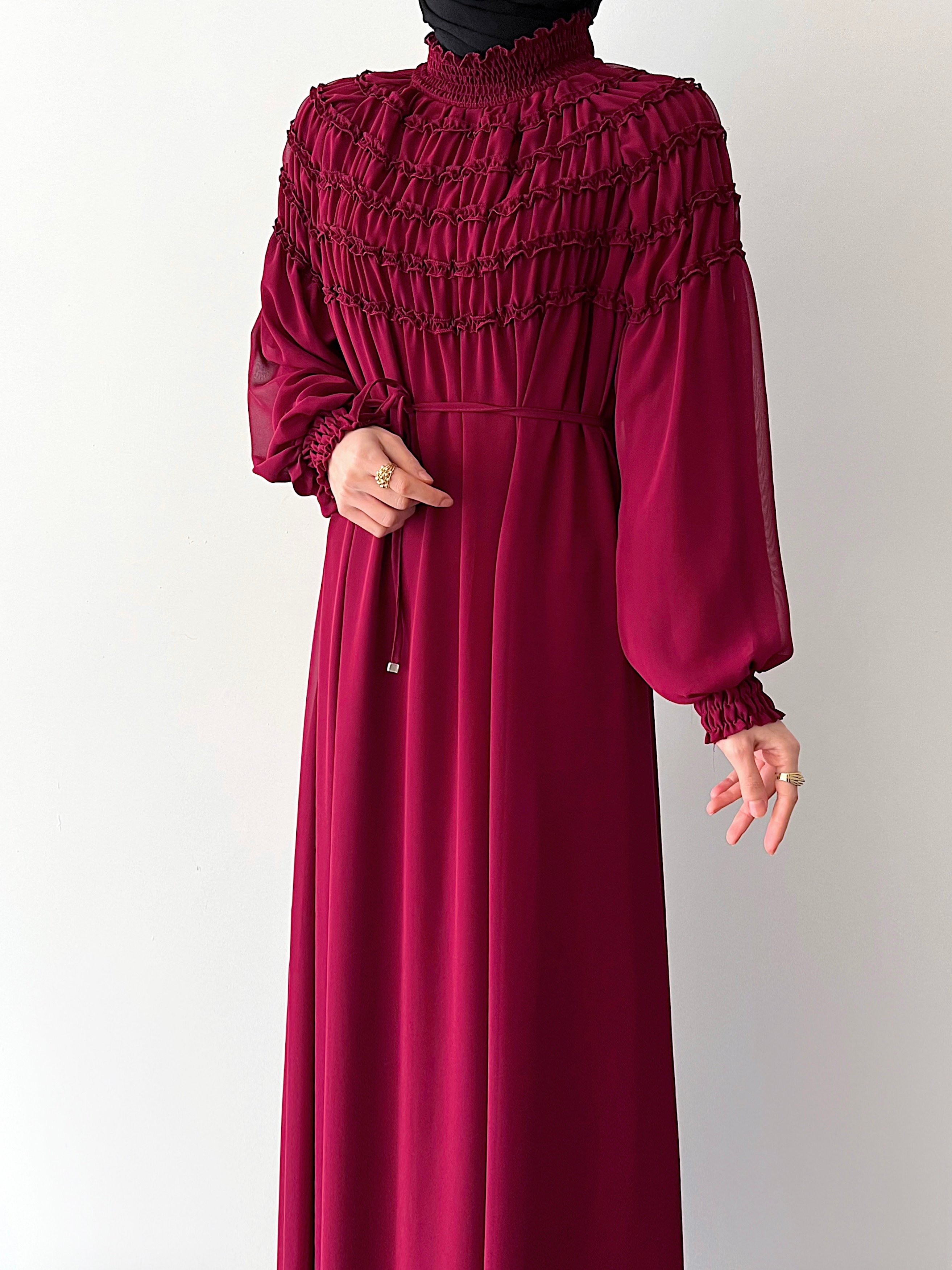 LOWELL ELBİSE - BORDO