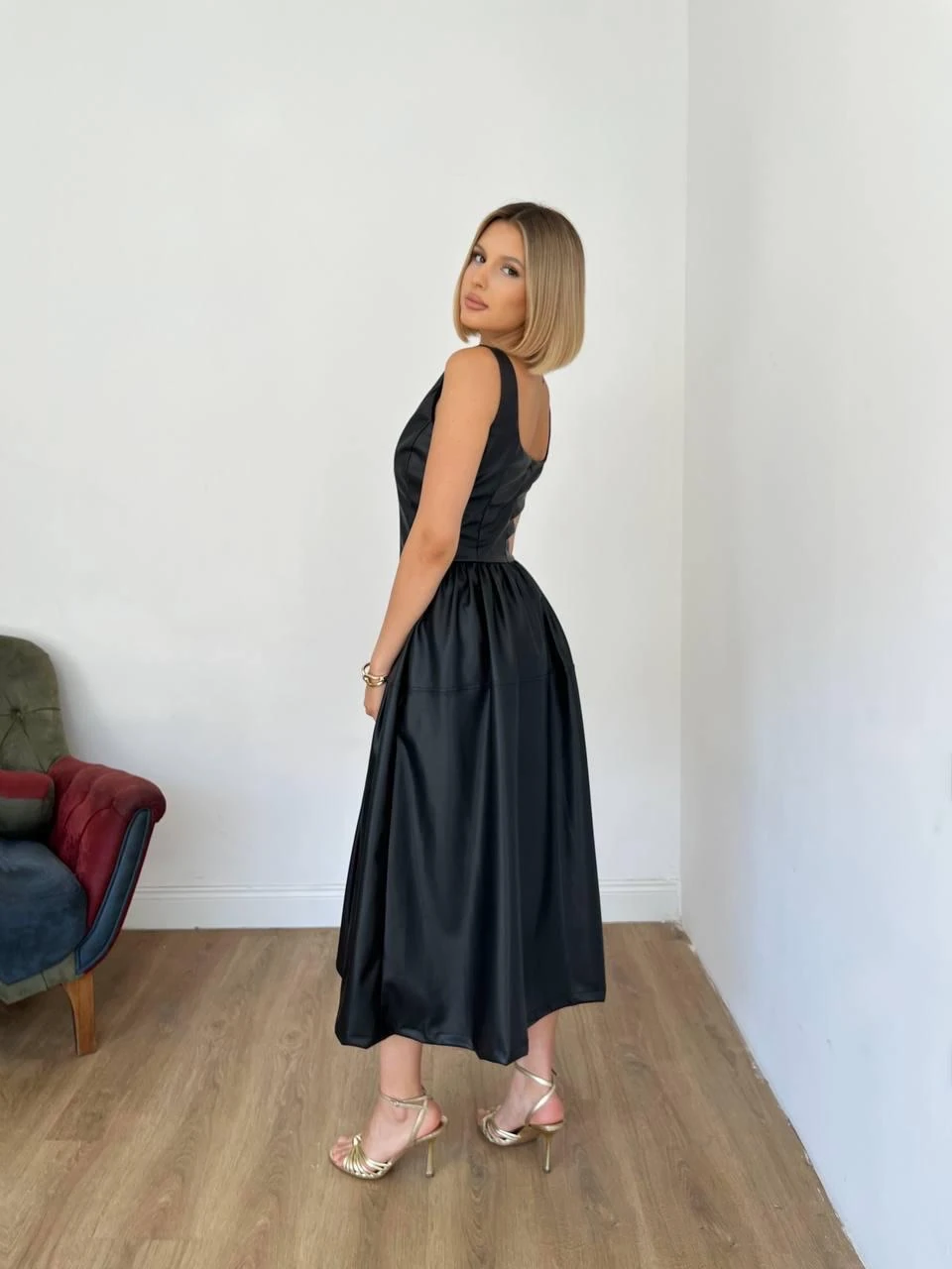 PRENSES DERİ ELBİSE