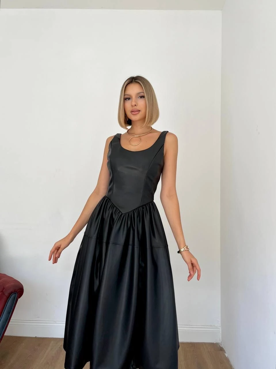 PRENSES DERİ ELBİSE