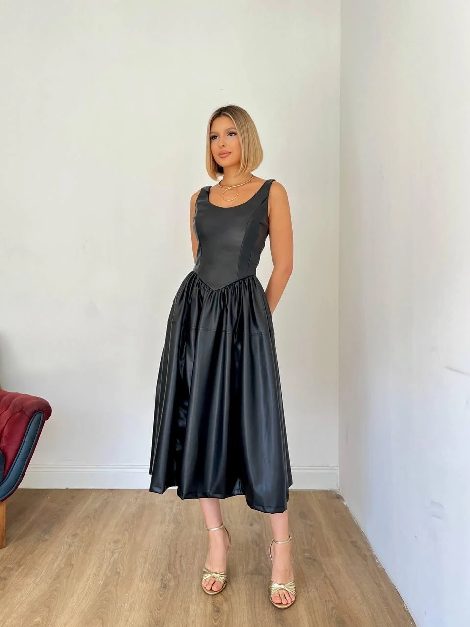 PRENSES DERİ ELBİSE