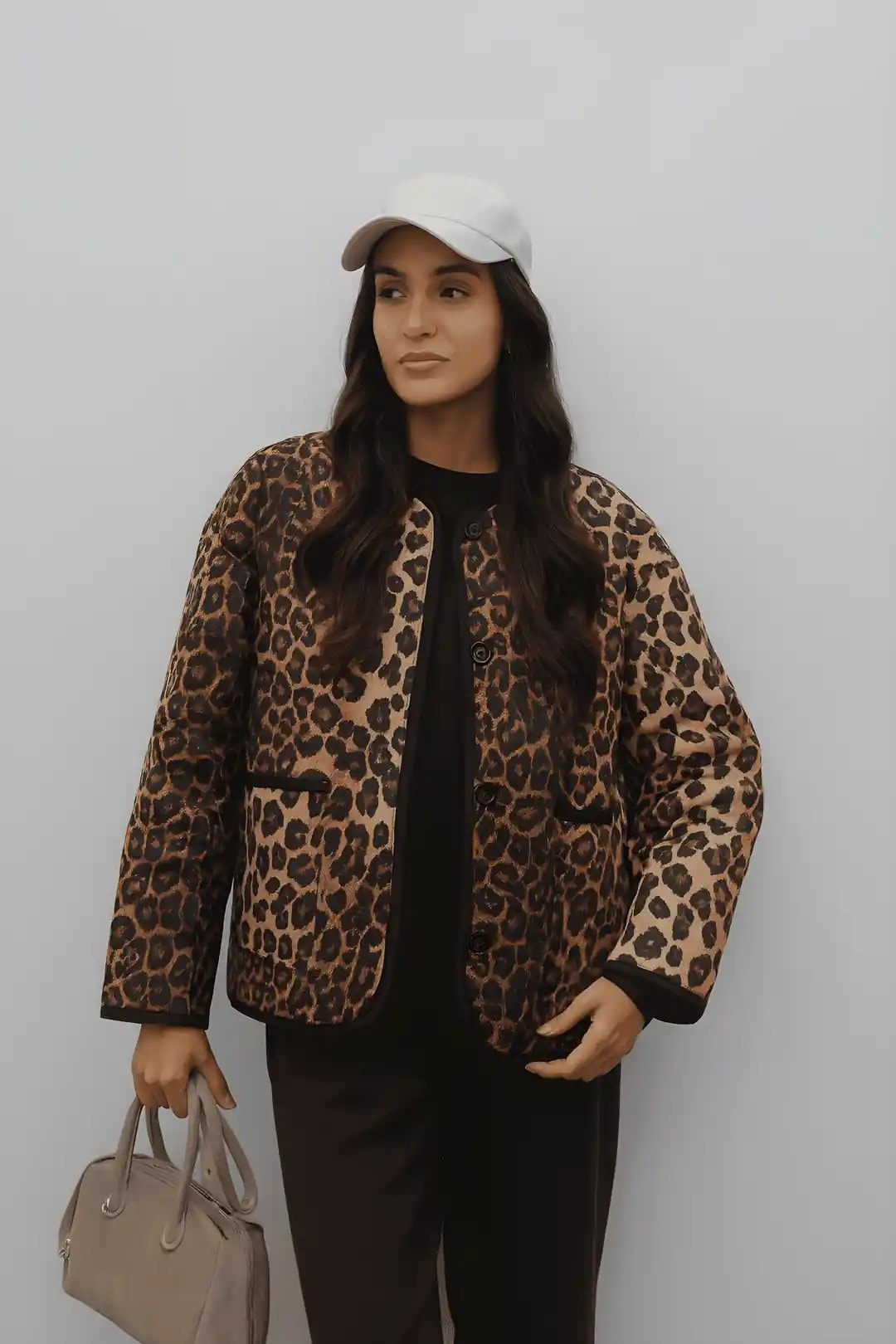 LEOPAR DESEN KAPİTONE CEKET
