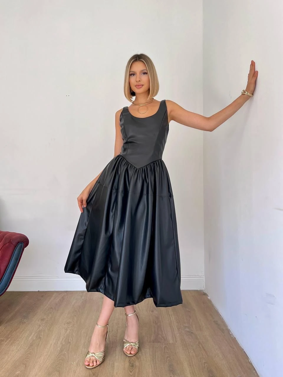 PRENSES DERİ ELBİSE