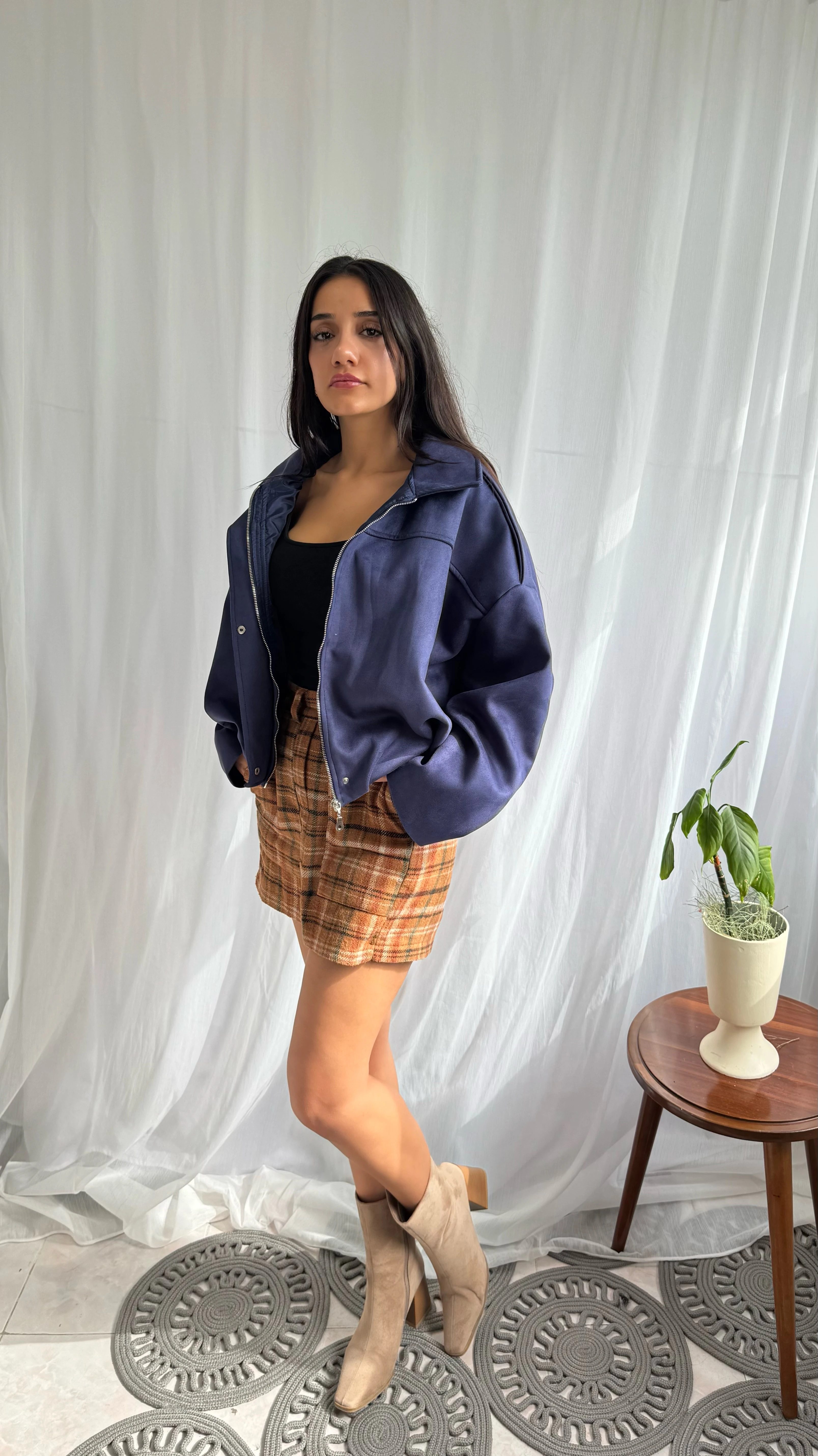 Fermuarlı Süet Ceket