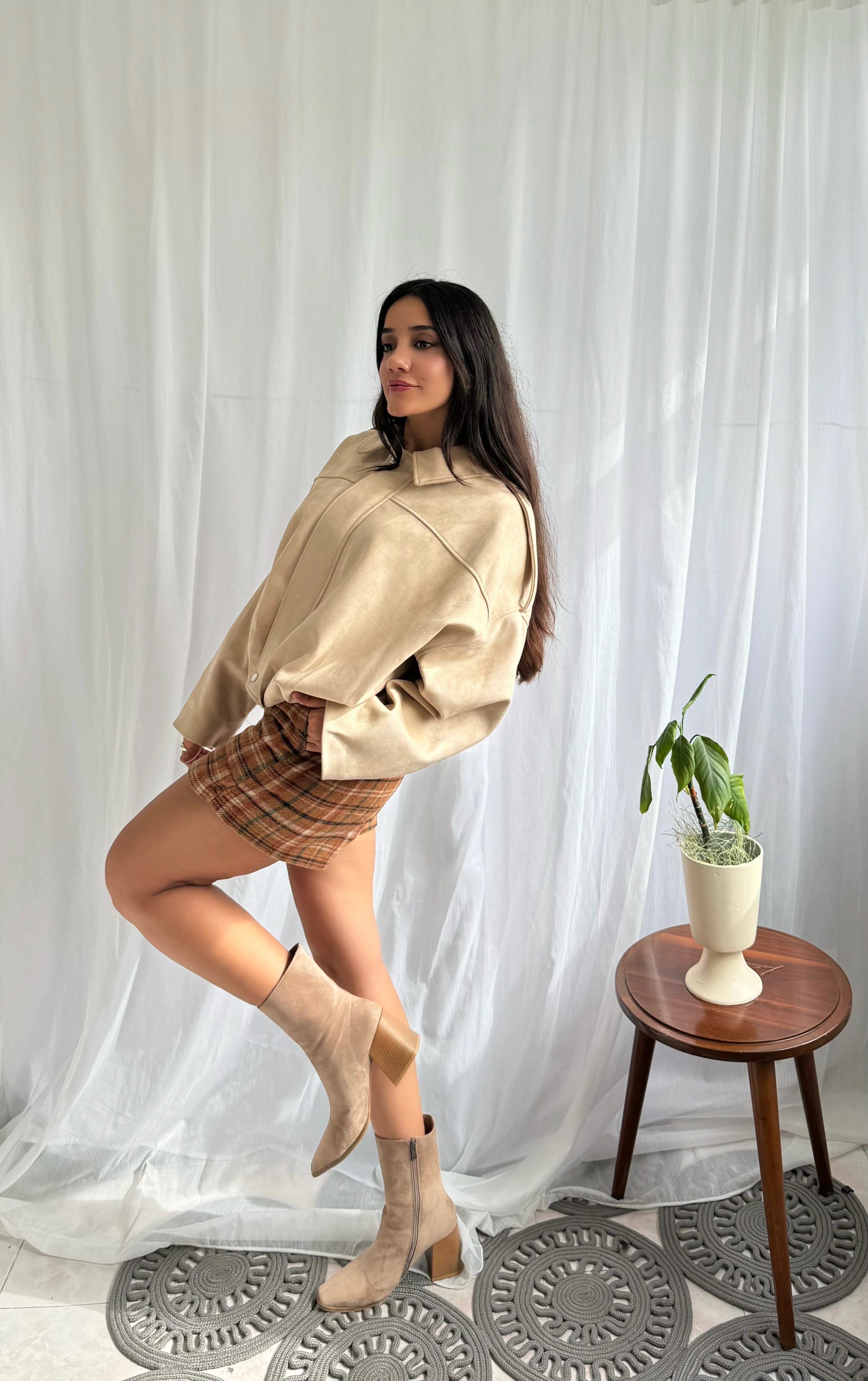 Fermuarlı Süet Ceket