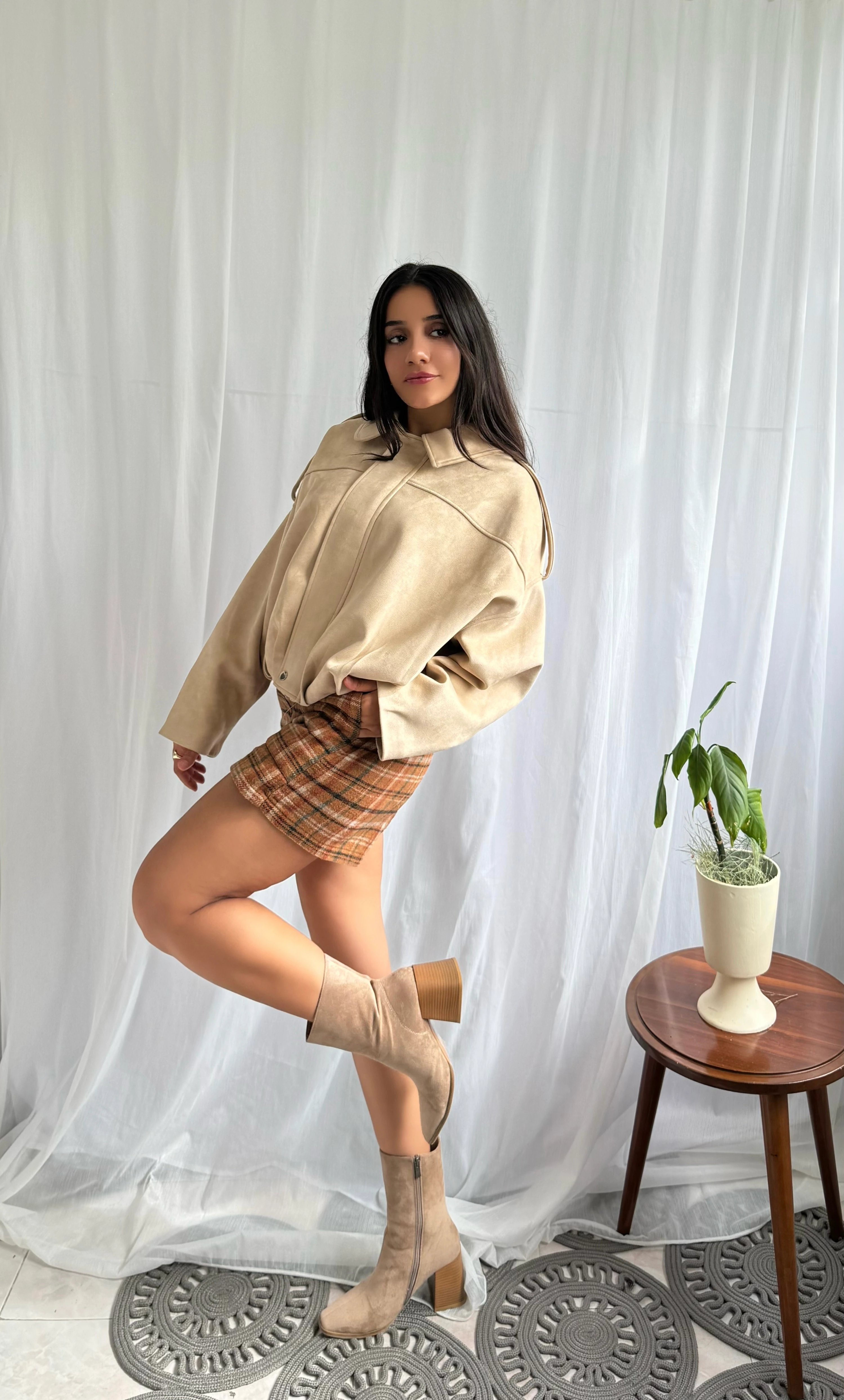 Fermuarlı Süet Ceket