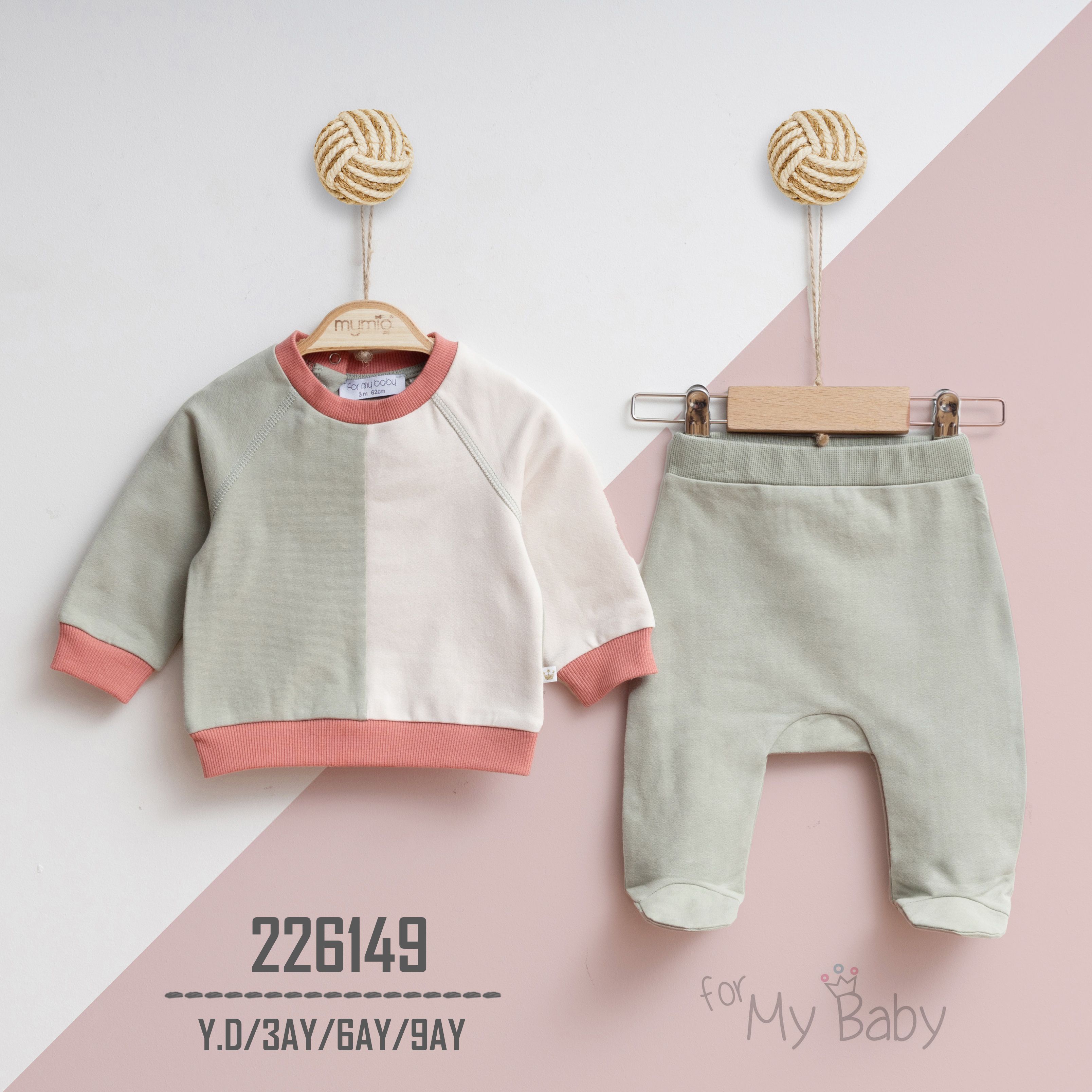 ForMyBaby - 2'Lİ TAKIM - Yeşil-Krem