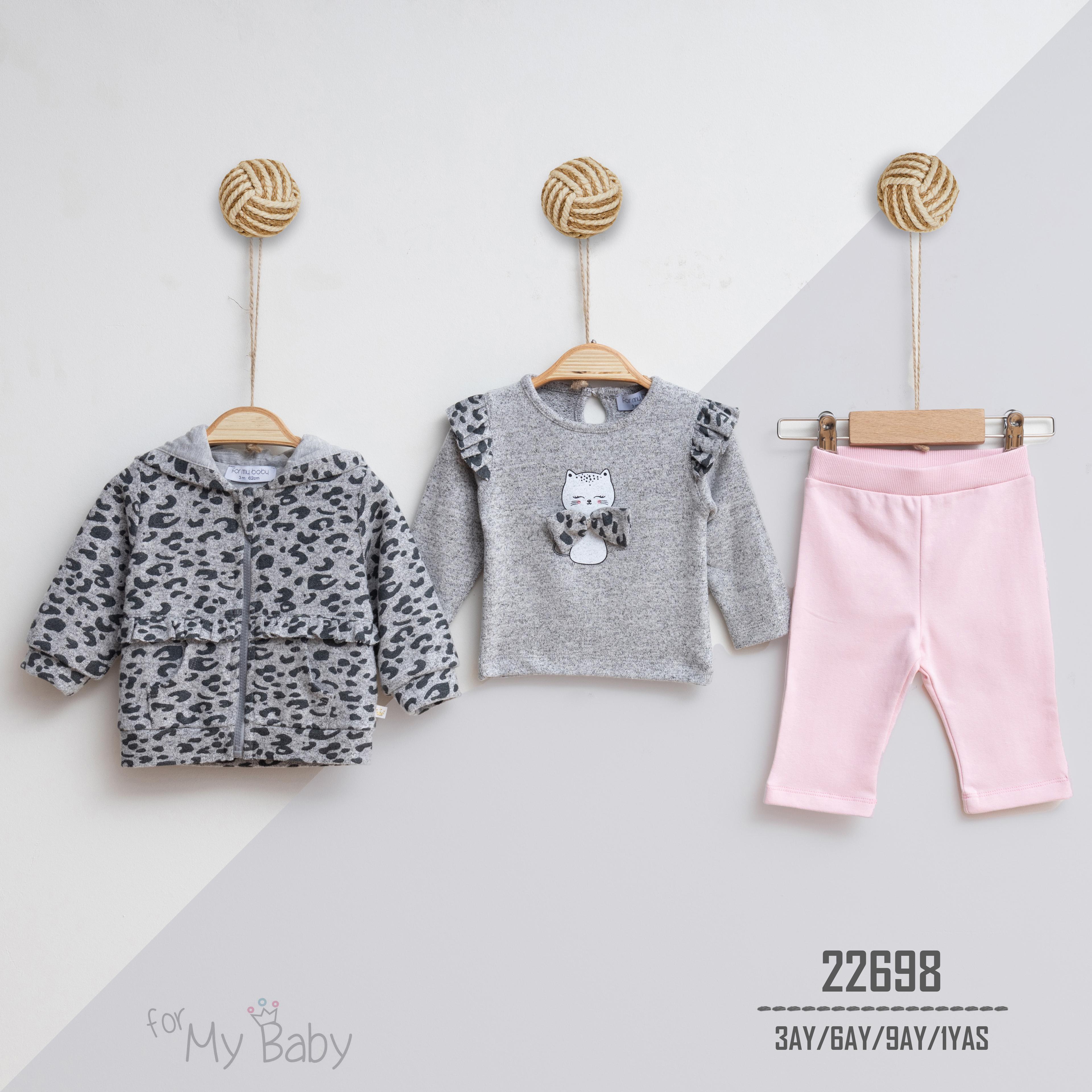 ForMyBaby - LEOPAR SWEATSHIRT KAPÜŞONLU 3'LÜ TAKIM