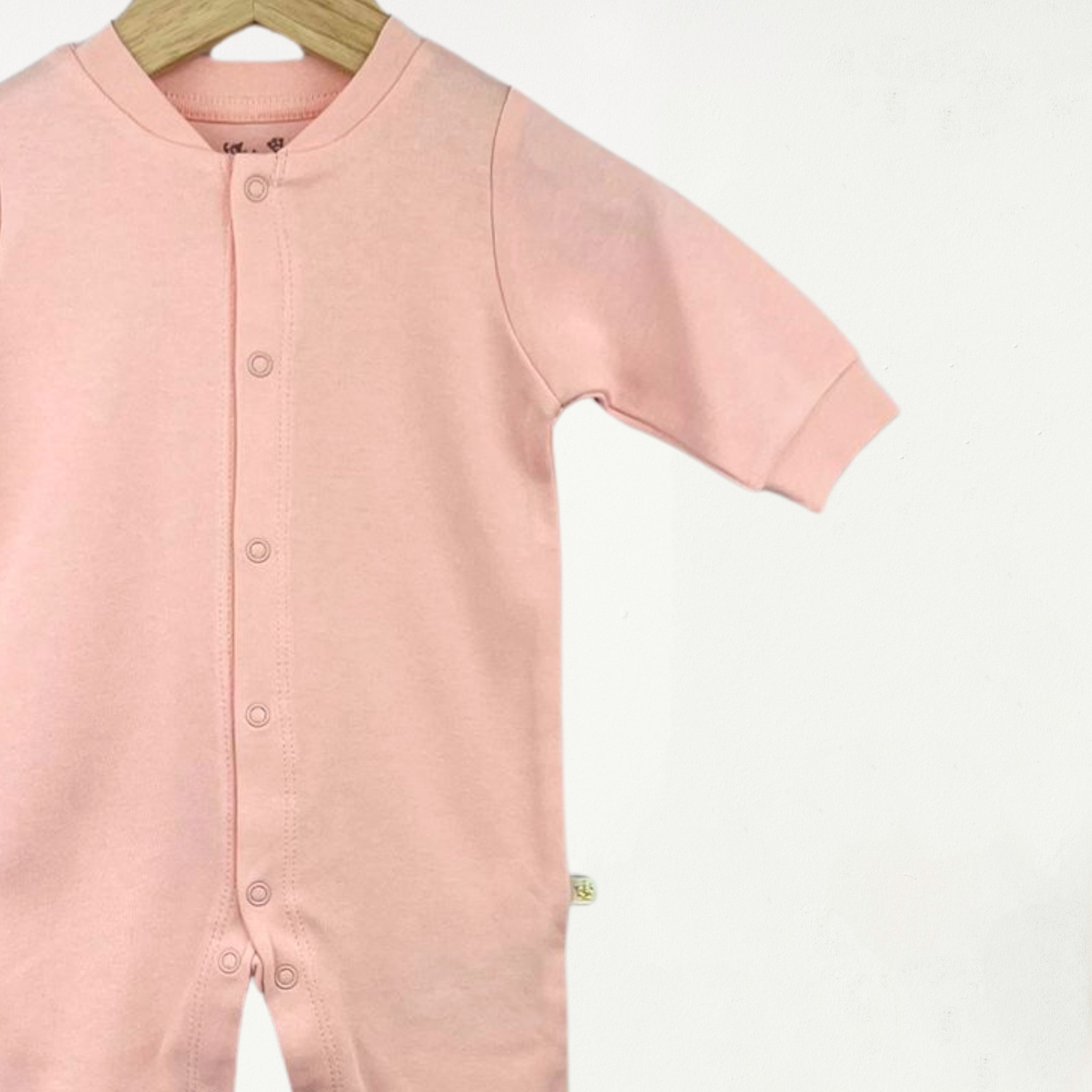Penye Önden Çıtçıtlı Patikli Tulum Pembe