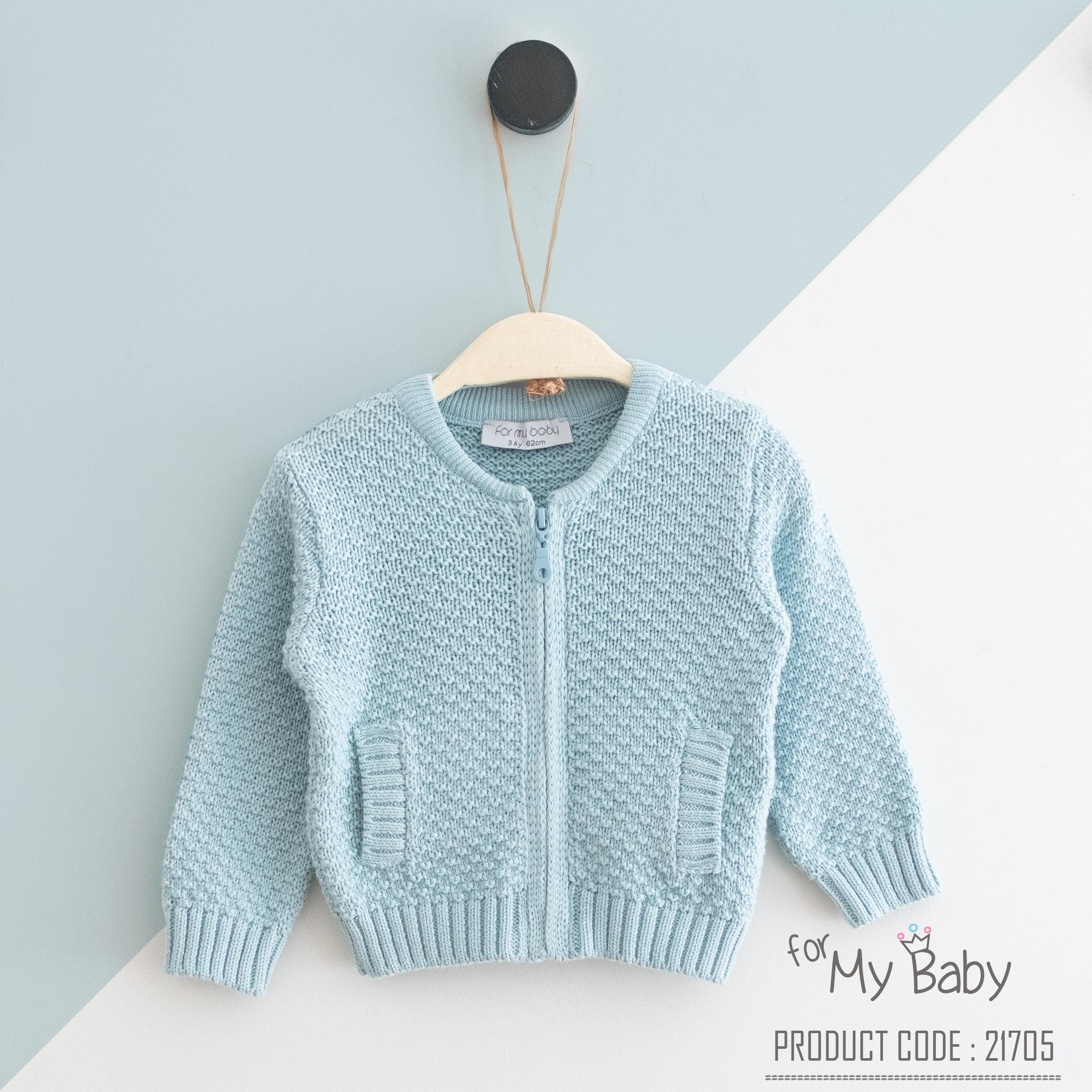 ForMyBaby - TRİKO KAPŞONLU HIRKA MİNT RENGİ - Mint Renk