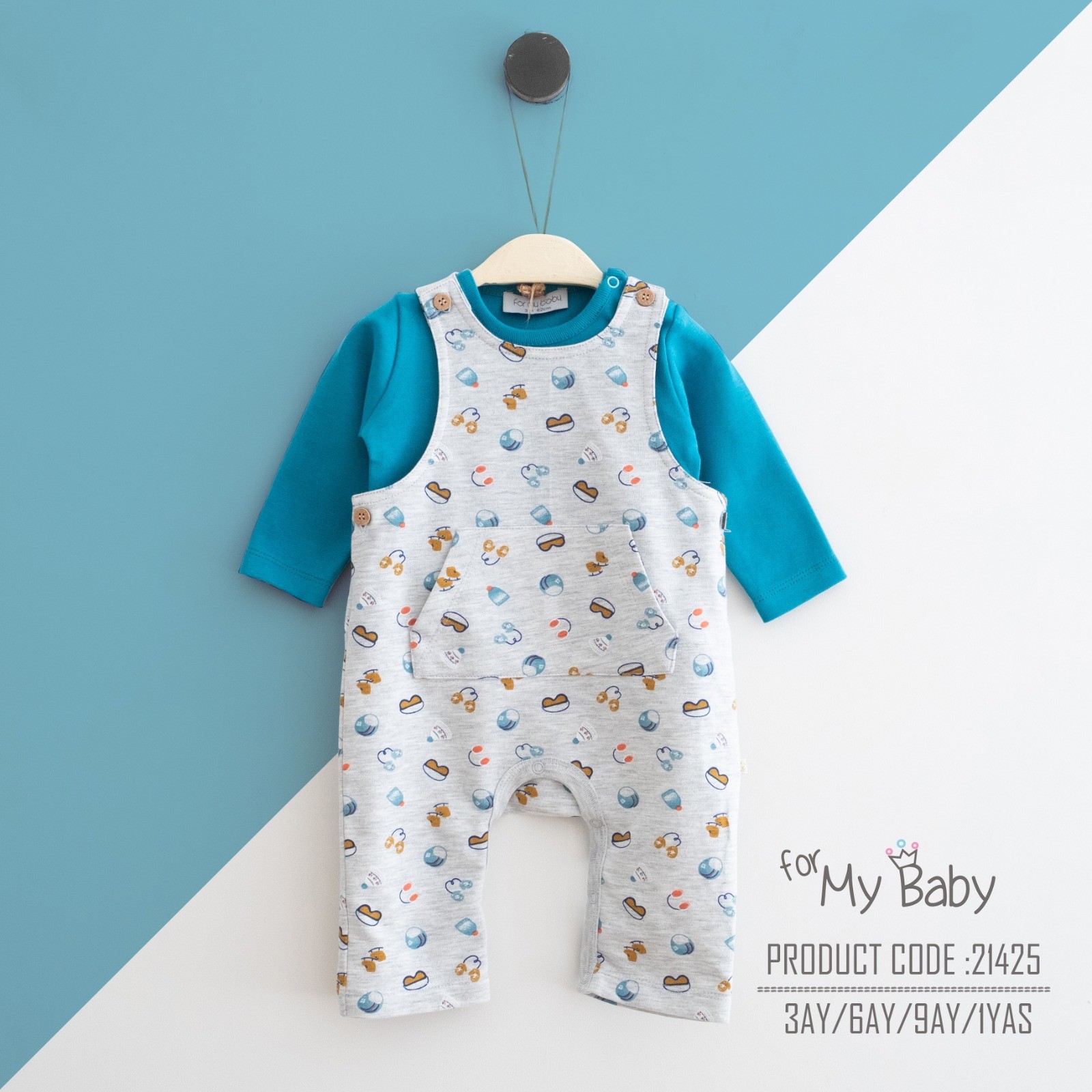 ForMyBaby - OLİMPİYAT KANGURU CEPLİ SALOPET