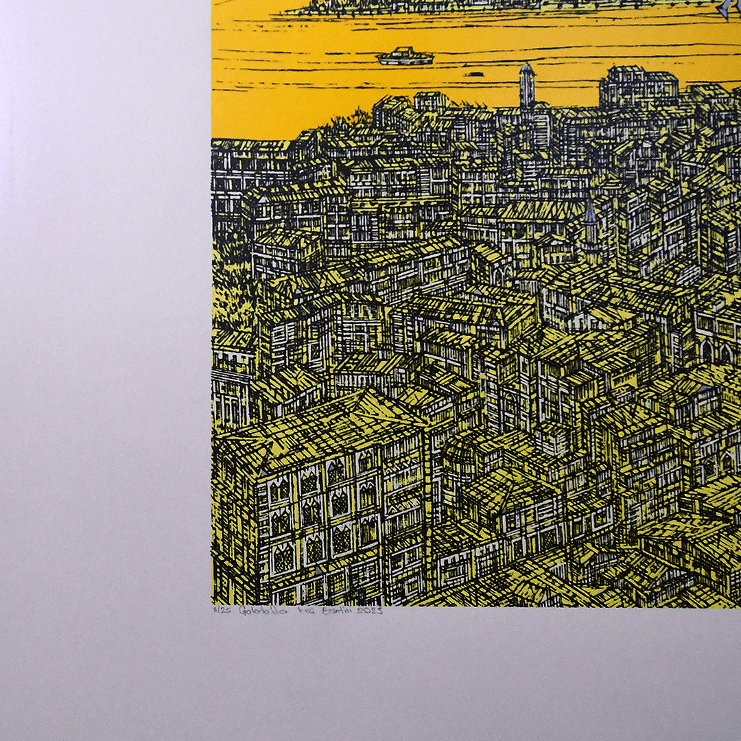 Devrim Erbil - 8/25 Galata’da Kuş Esintisi 2023 70x100 cm Orijinal Islak İmzalı Serigrafi Baskı