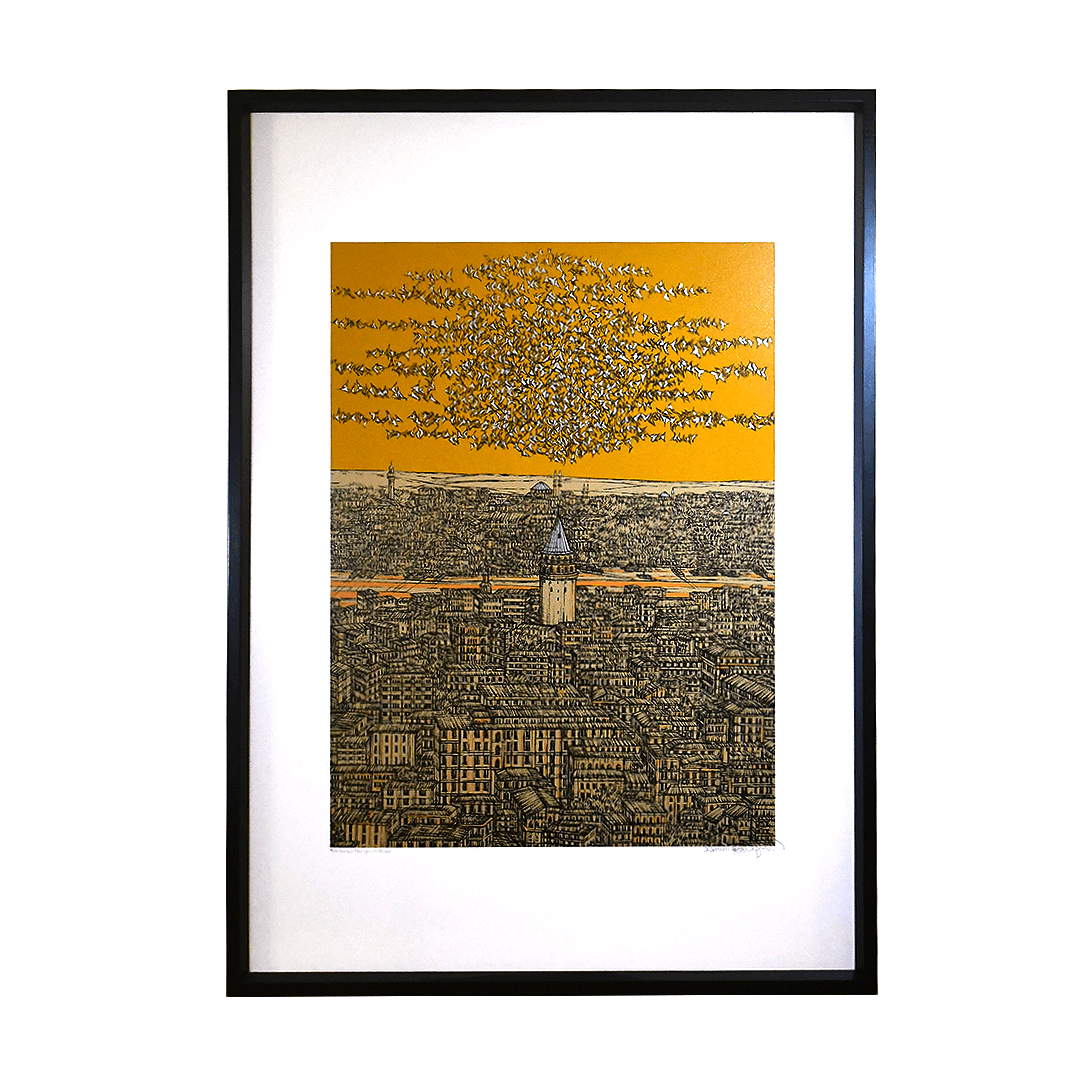 Devrim Erbil 13/25 İstanbul Mavi Yorum (B) 2022 100x70 cm Orijinal Islak İmzalı Serigrafi Baskı