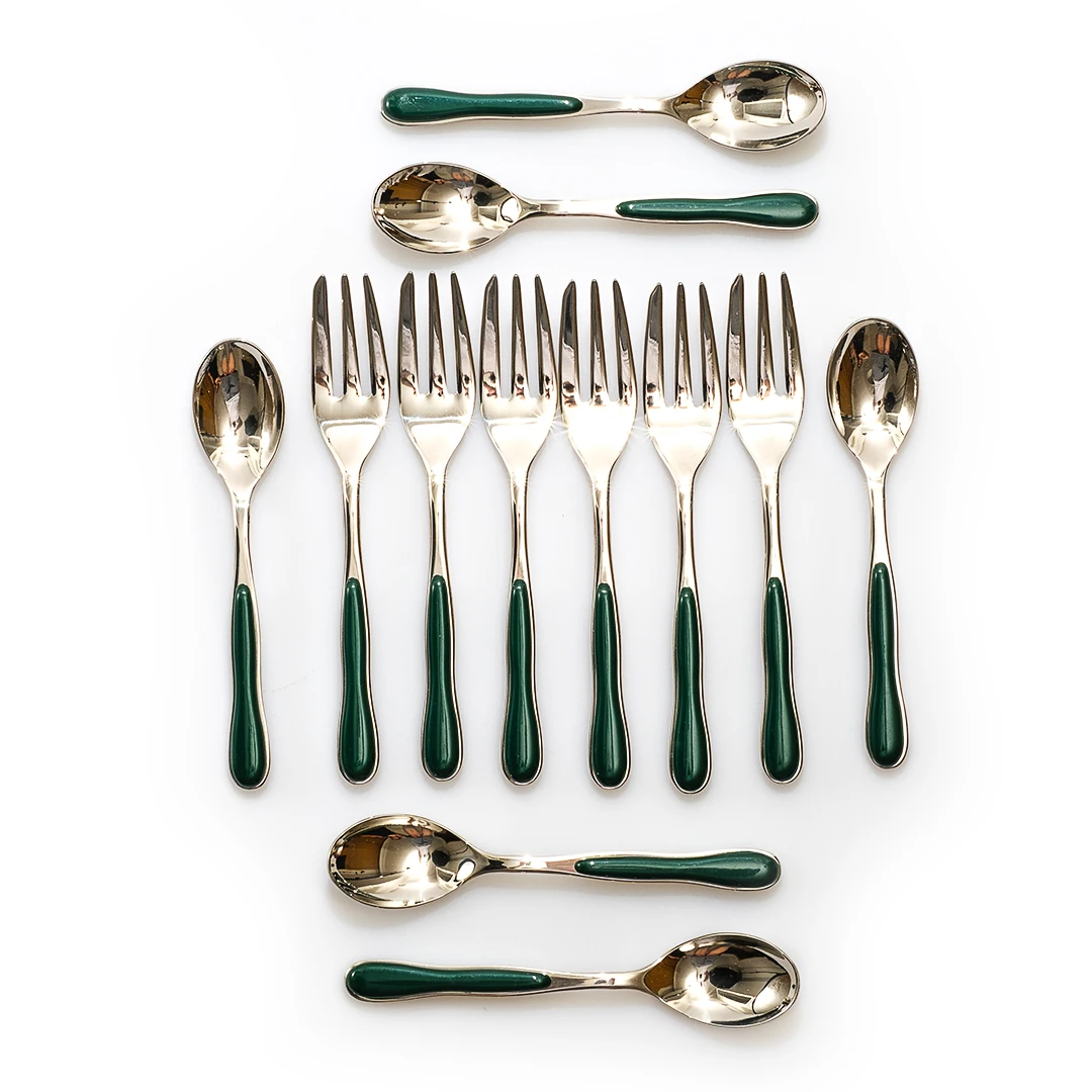 Almanya’dan Eduscho 12 Parça Tatlı Çatal Kaşık Takımı 