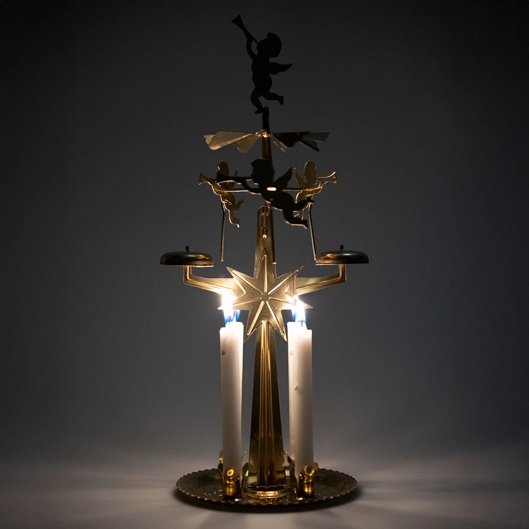 İsveç'ten Pirinç Sesli Dilek Mumlu Melekli Çan