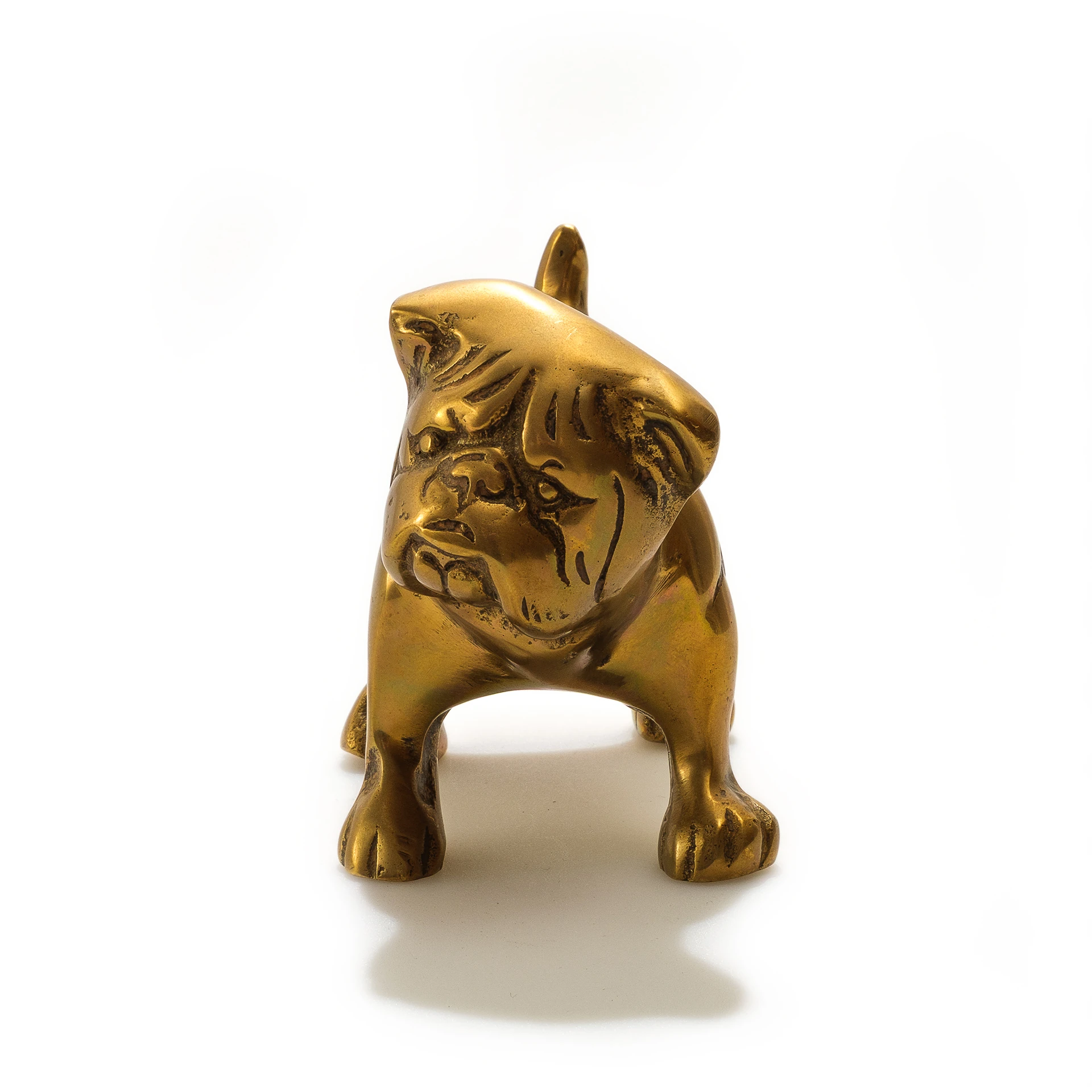 1970’ler Vintage Pirinç Köpek Heykelciği