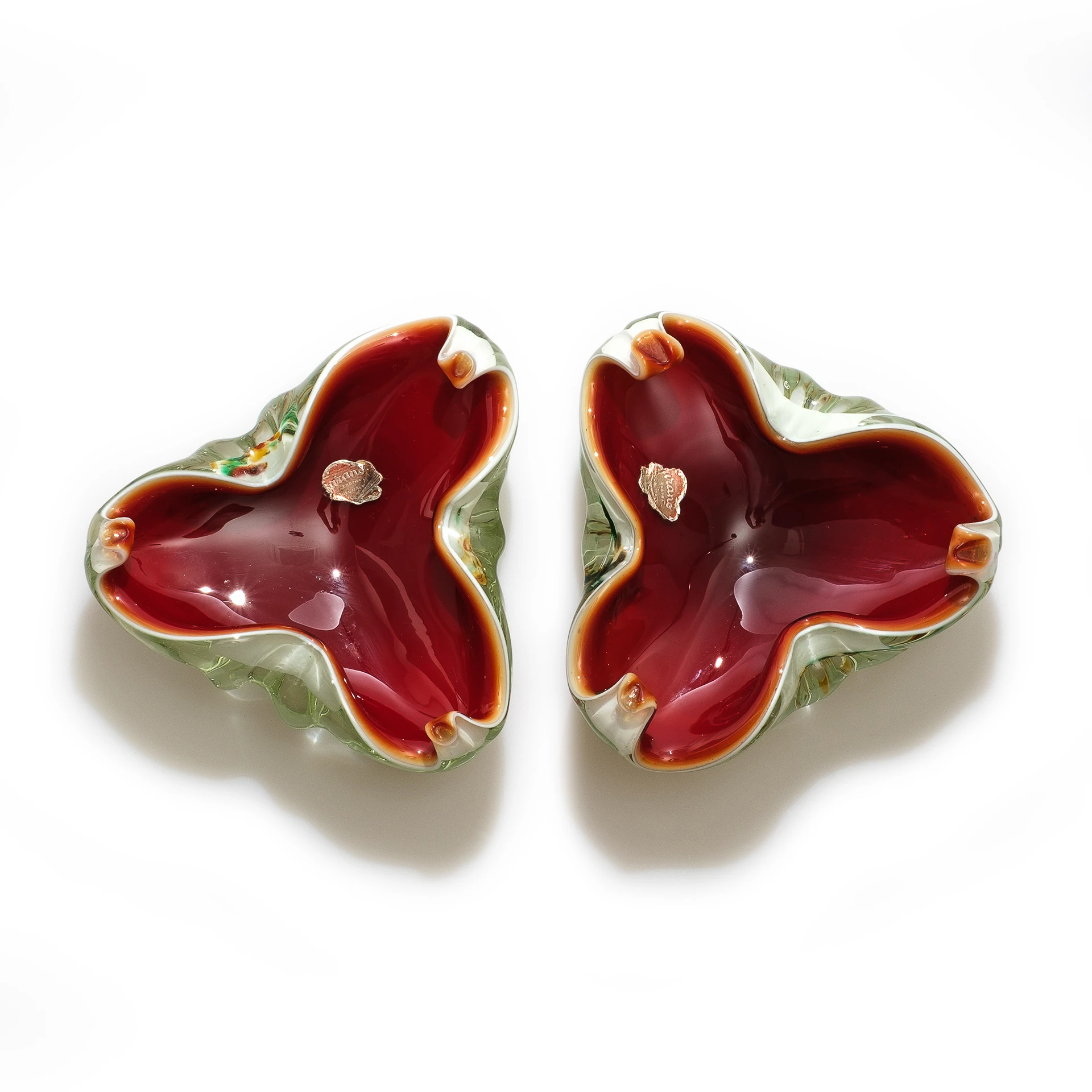 1950’ler İtalya’dan Orijinal Etiketli Murano Cam Küllük Seti