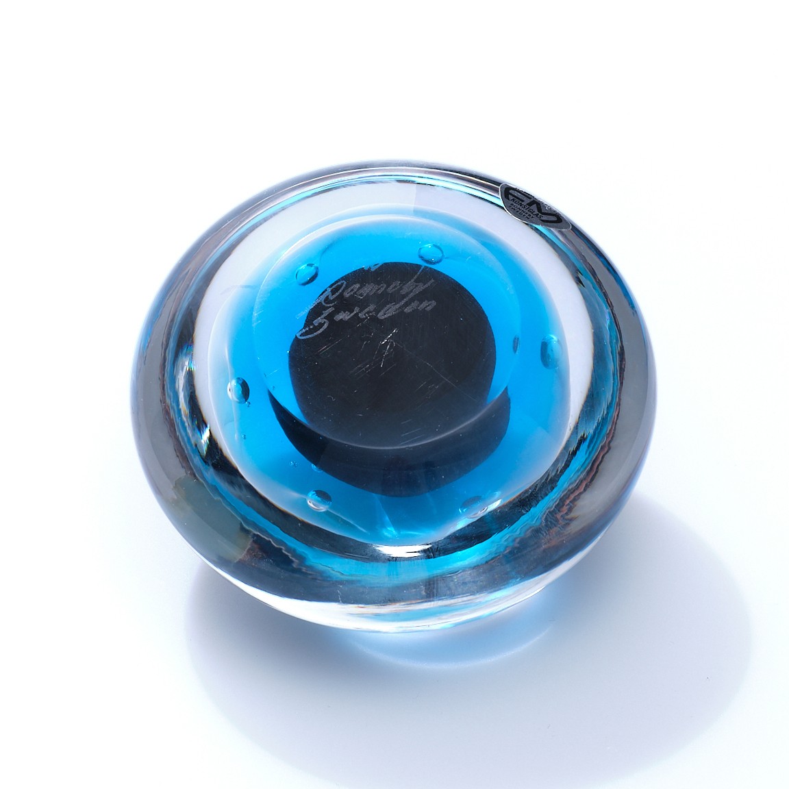 1980’ler İsveç’ten Ronneby Sanatçı İmzalı Art Glass Dev Deniz Anası Kağıt Ağırlığı