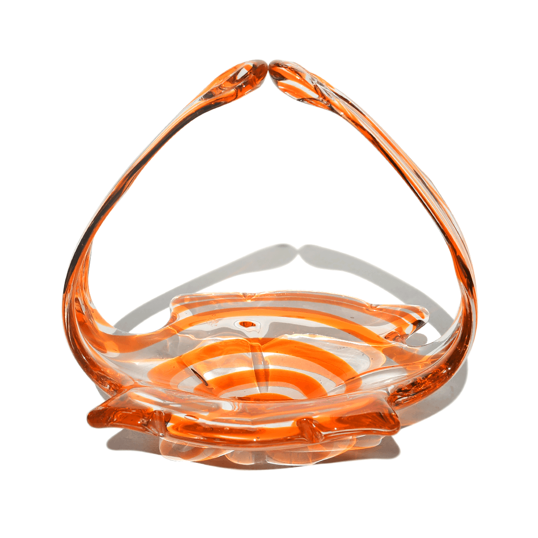 İtalyan Murano Spiral Özel Koleksiyon Orange Şekerlik