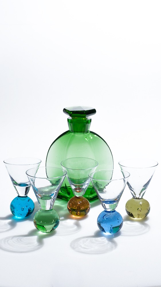 Vintage Circleware Fireball Kristal Likör Takımı
