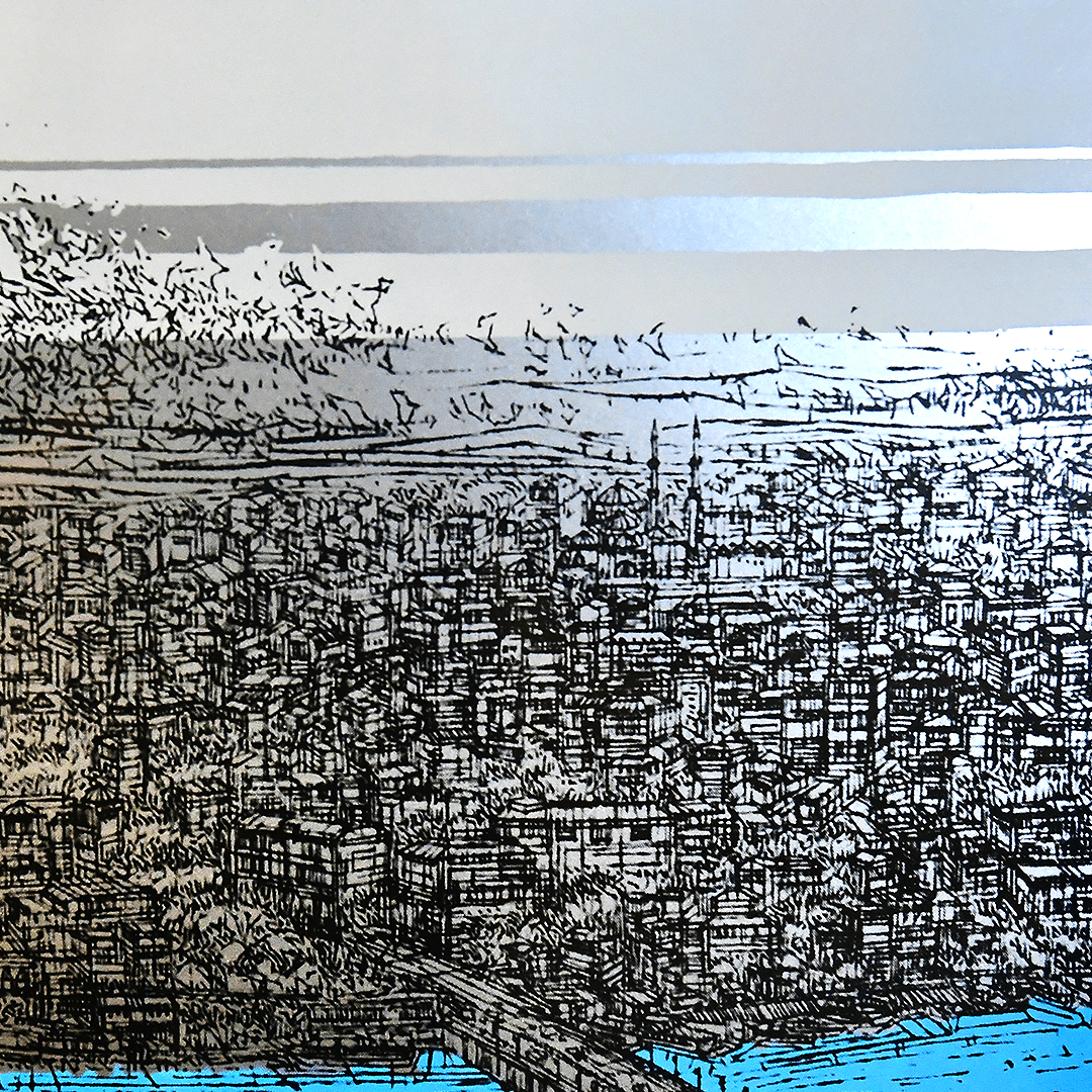 Devrim Erbil - 16/25 İstanbul; Galata ve Haliç (c) 2023 70x100 cm Orijinal Islak İmzalı Serigrafi Baskı